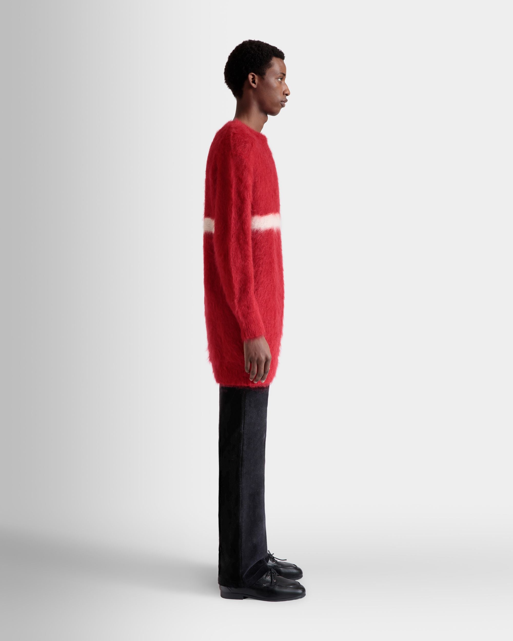 Bally Global - Crewneck Sweater In Red Mohair And Silk - Red