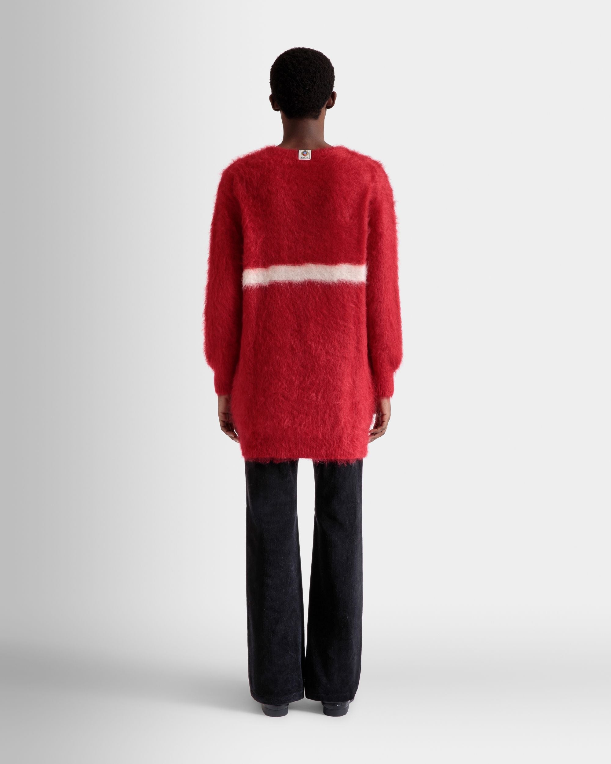 Bally Global - Crewneck Sweater In Red Mohair And Silk - Red