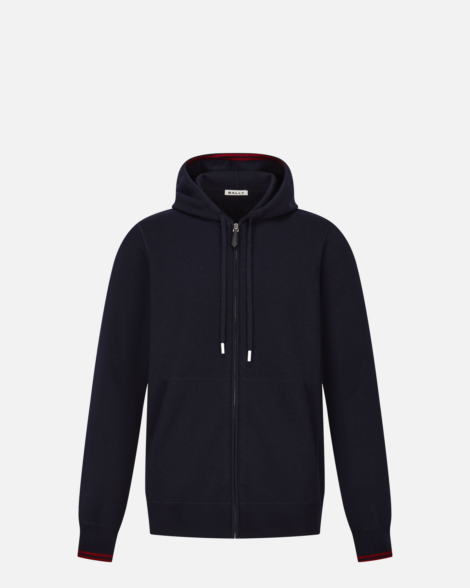 Bally Global - Hoodie In Navy Blue Wool - Blue