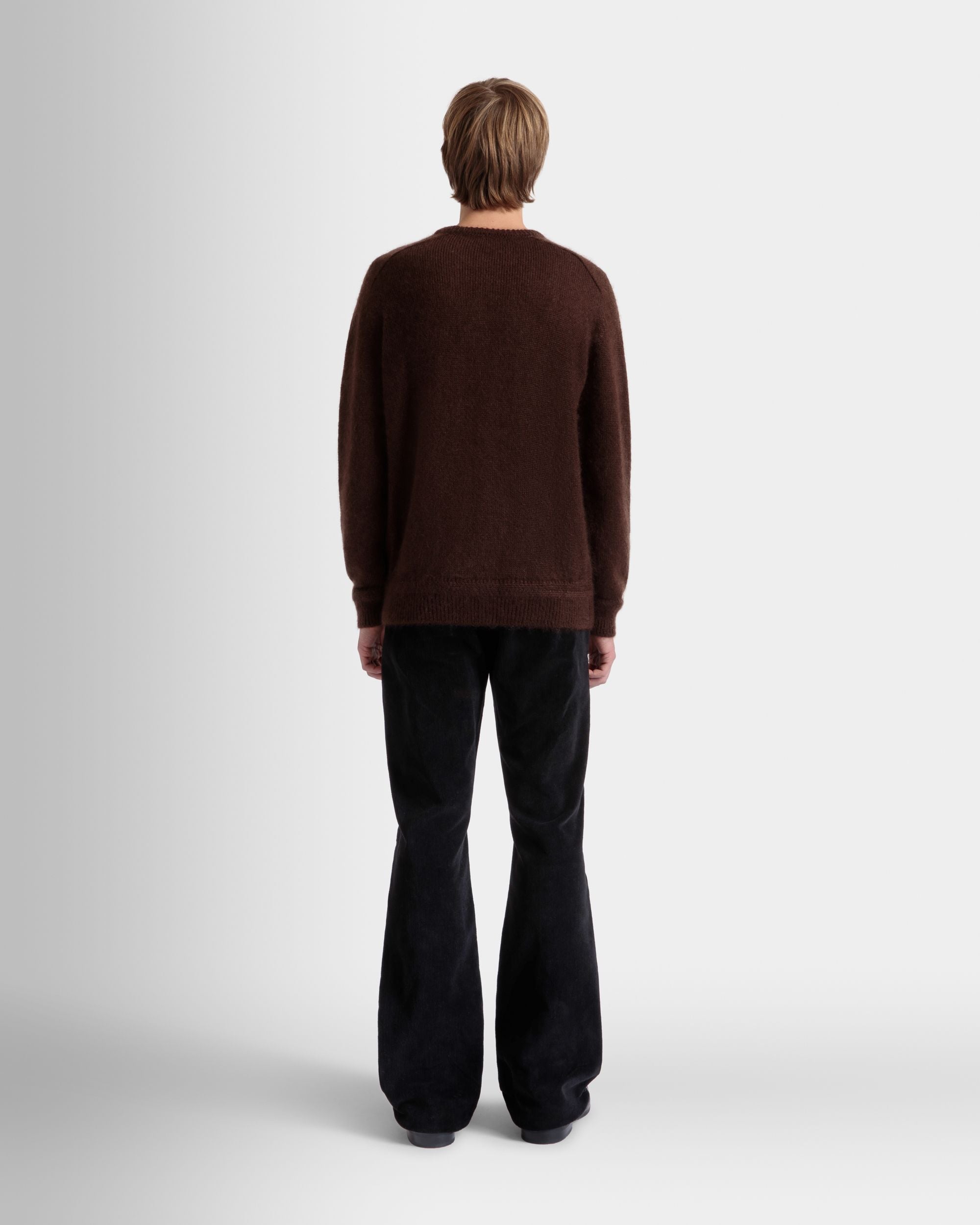 Bally Global - Crewneck Sweater In Brown Mohair And Silk - Brown