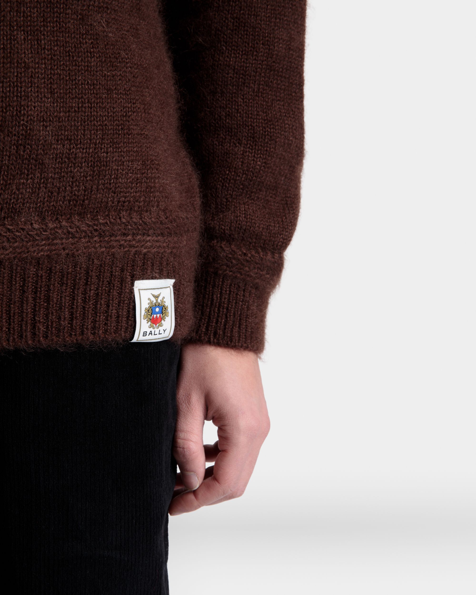 Bally Global - Crewneck Sweater In Brown Mohair And Silk - Brown