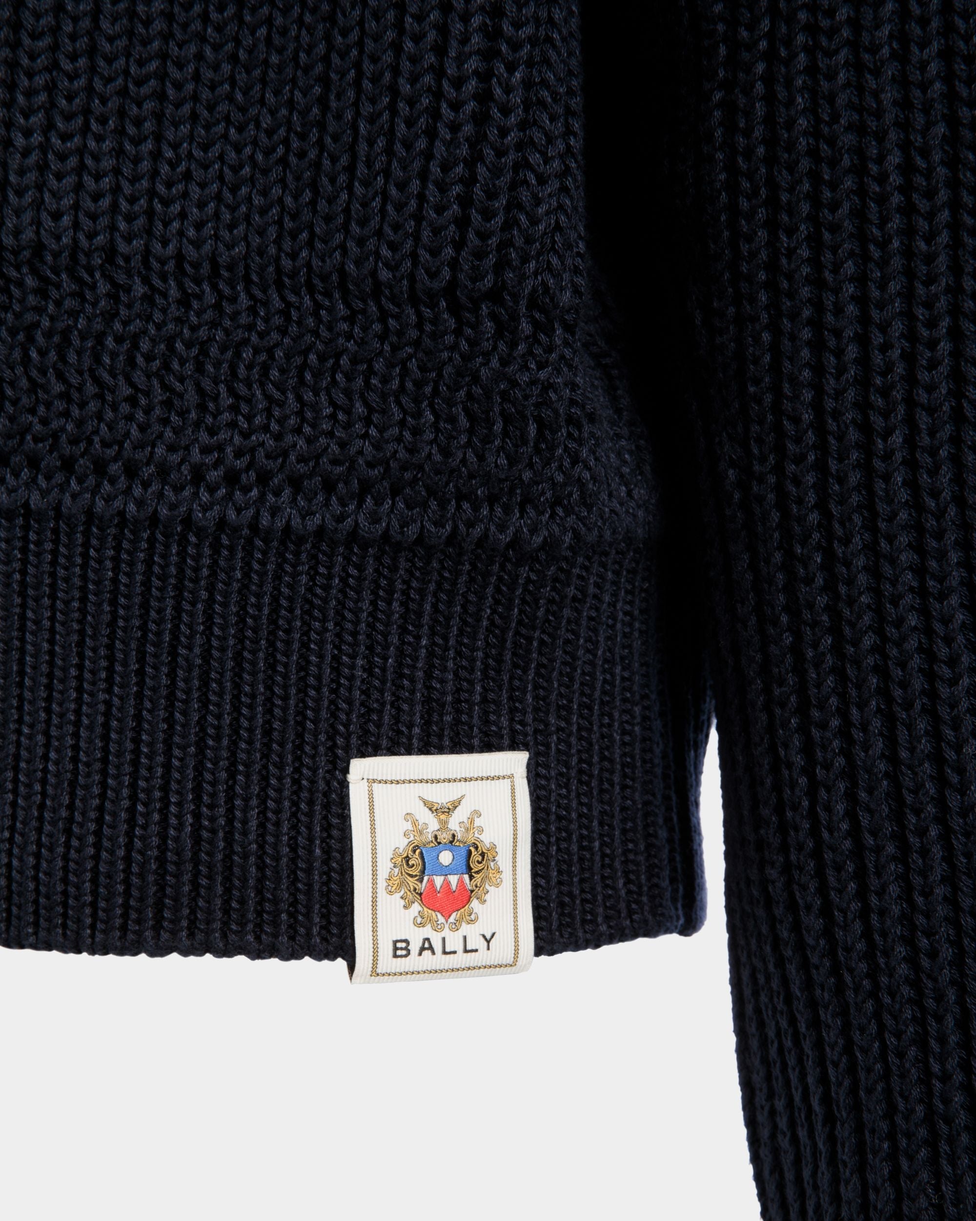 Bally Global - Crewneck Sweater in Navy Blue Cotton - Blue