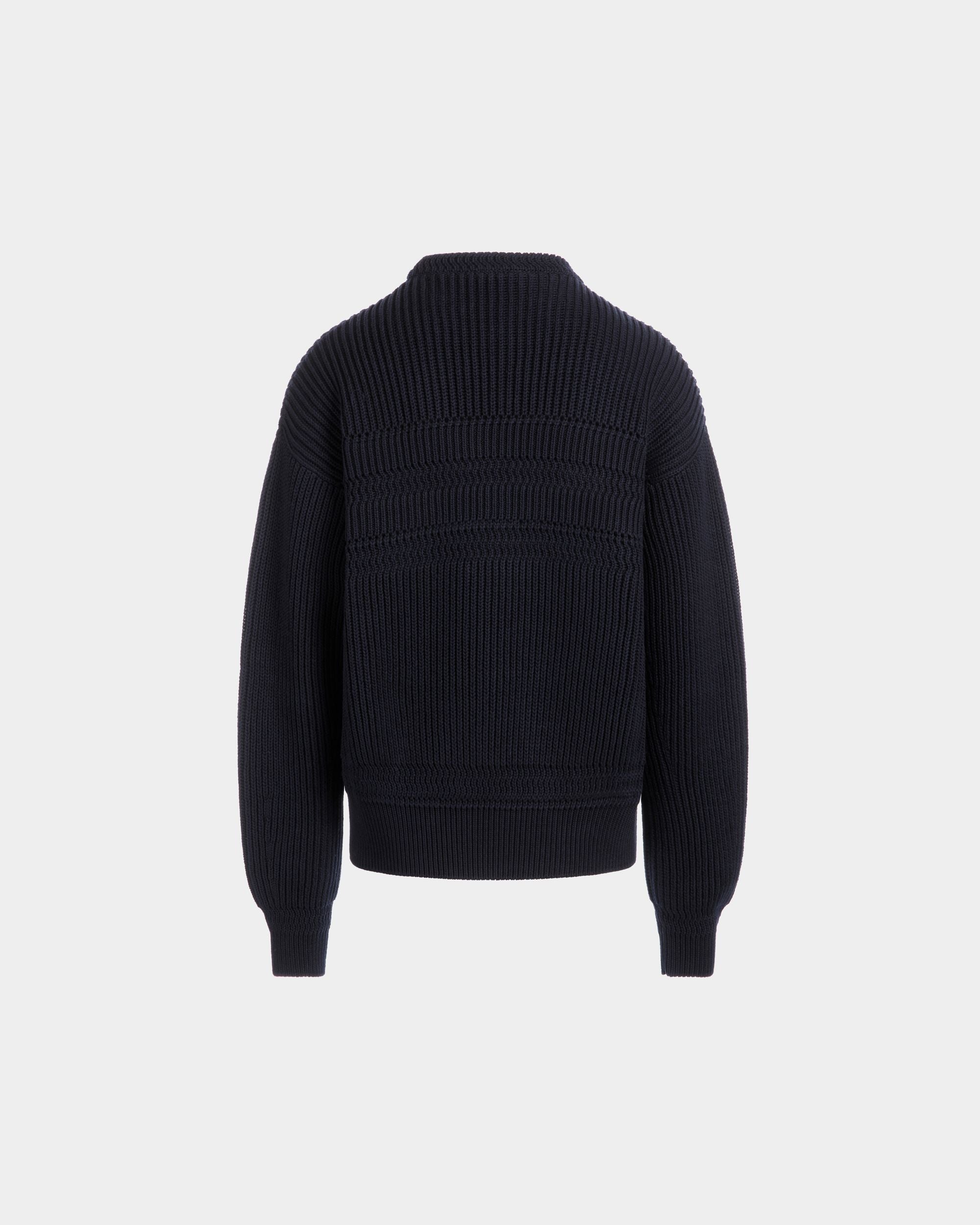 Bally Global - Crewneck Sweater in Navy Blue Cotton - Blue