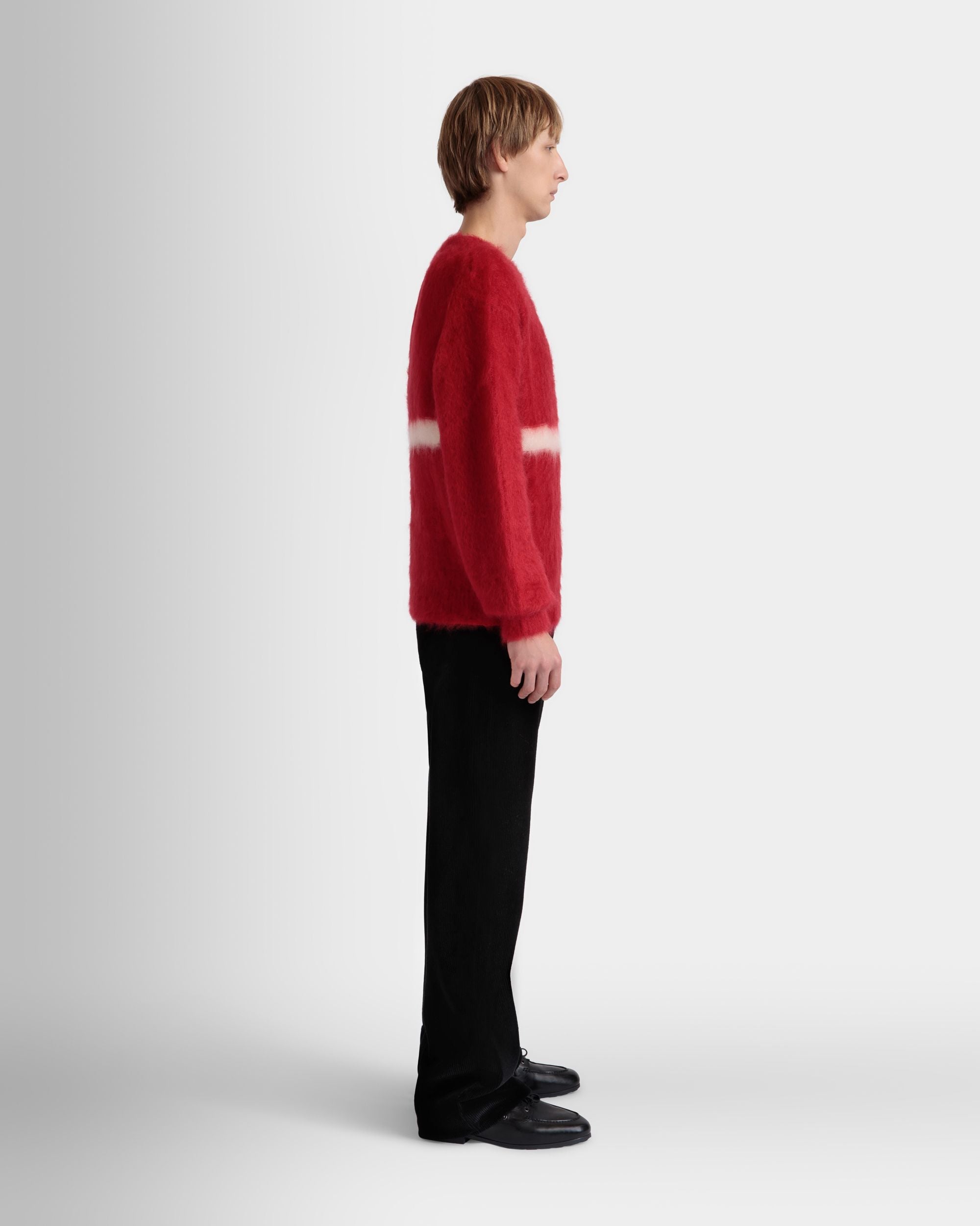 Bally Global - Crewneck Sweater In Red Mohair And Silk - Red