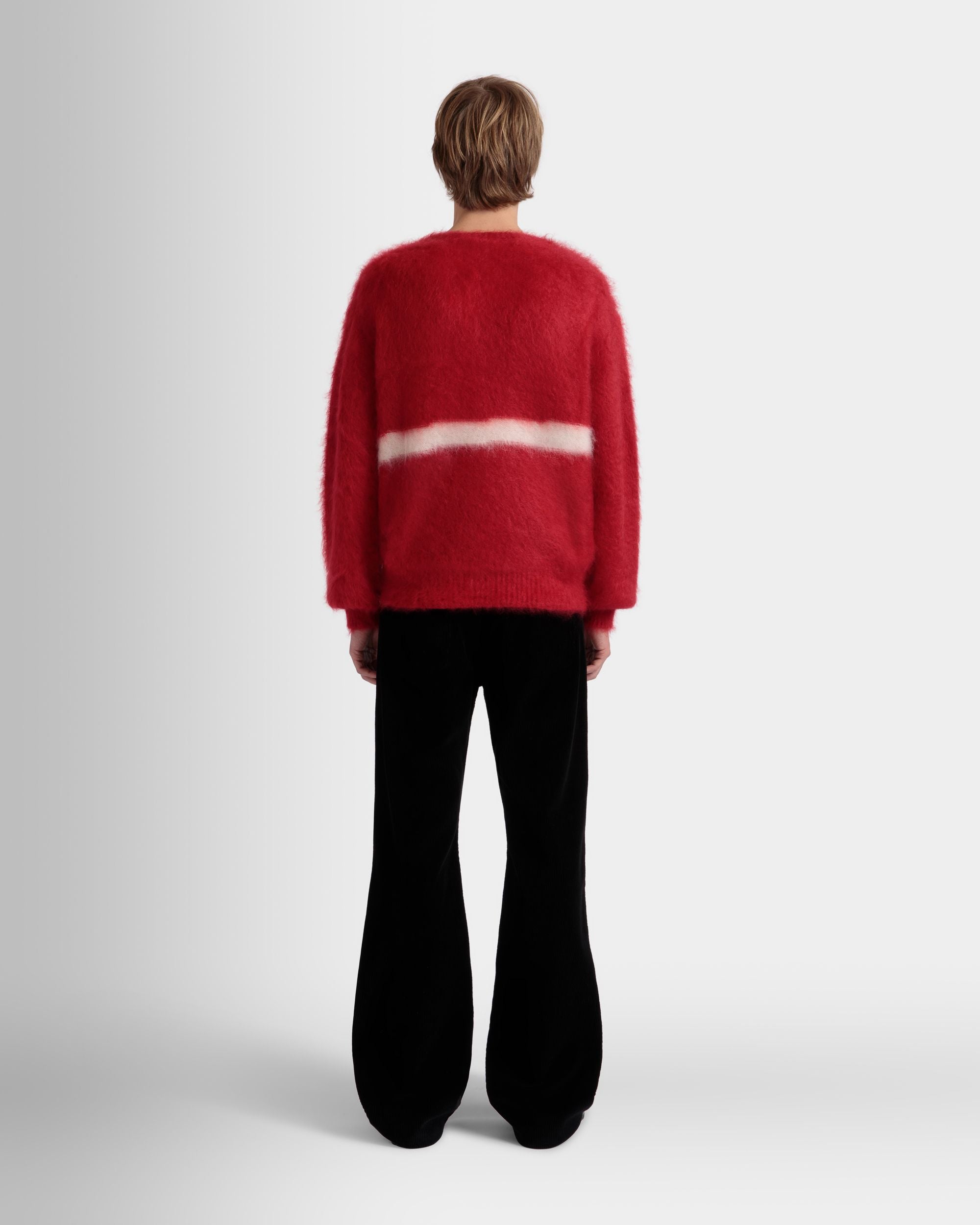 Bally Global - Crewneck Sweater In Red Mohair And Silk - Red