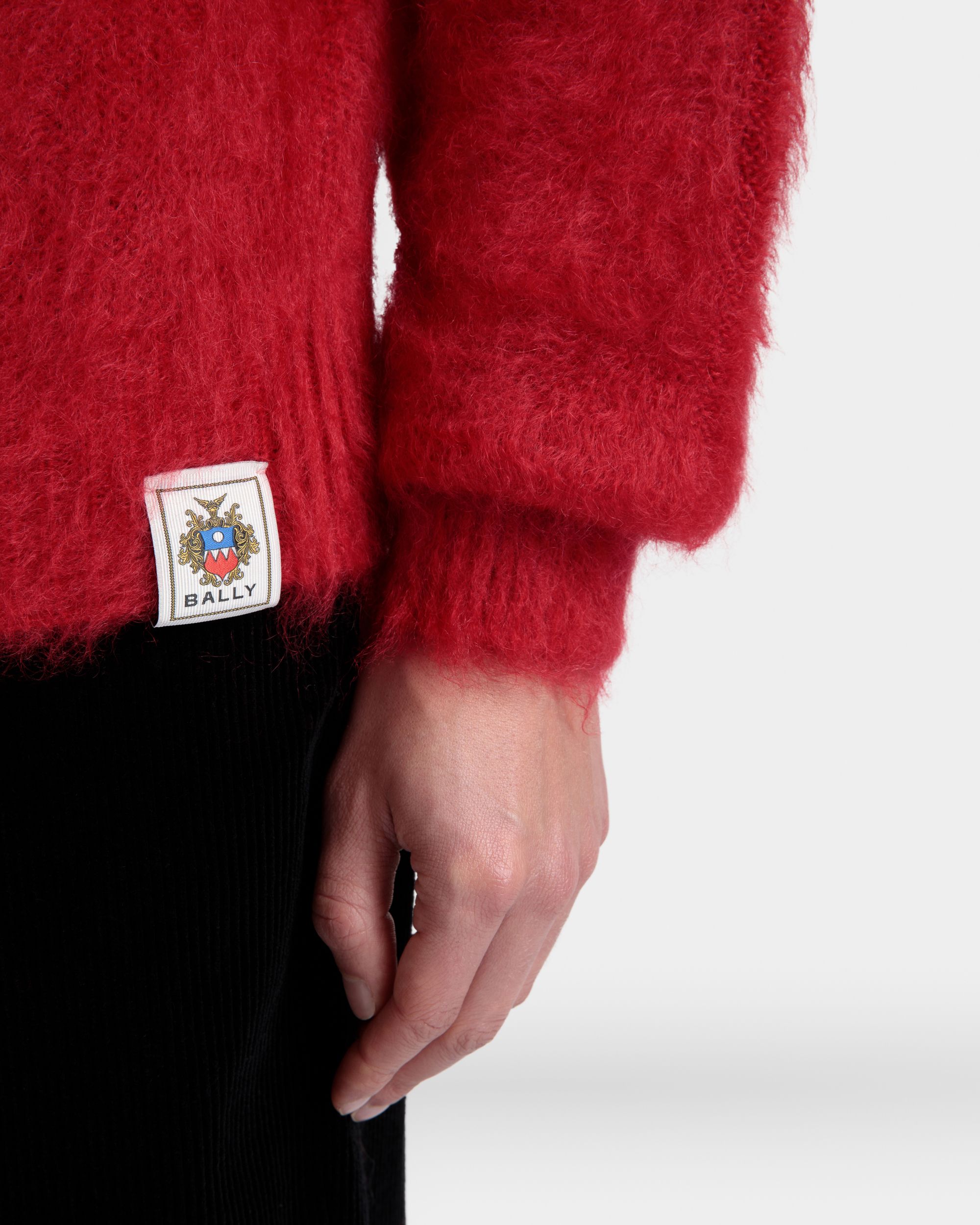 Bally Global - Crewneck Sweater In Red Mohair And Silk - Red
