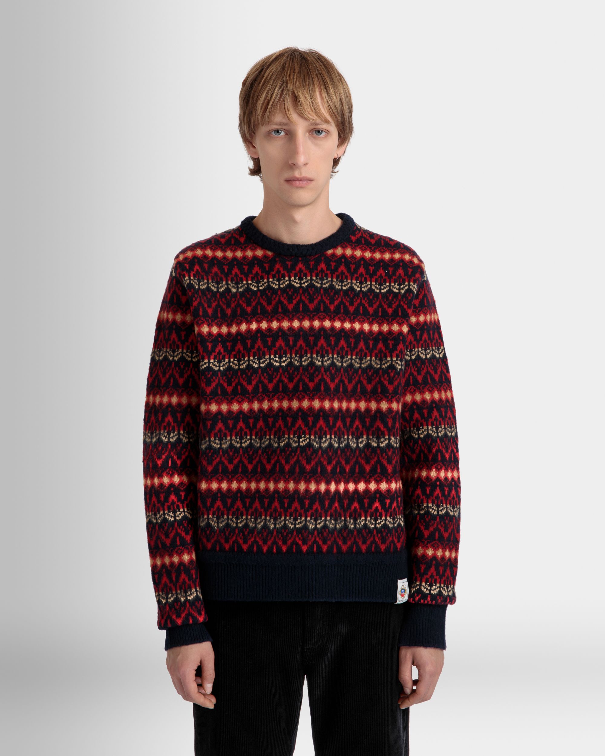 Bally Global - Crewneck Sweater In Multicolor Wool - Multicolor
