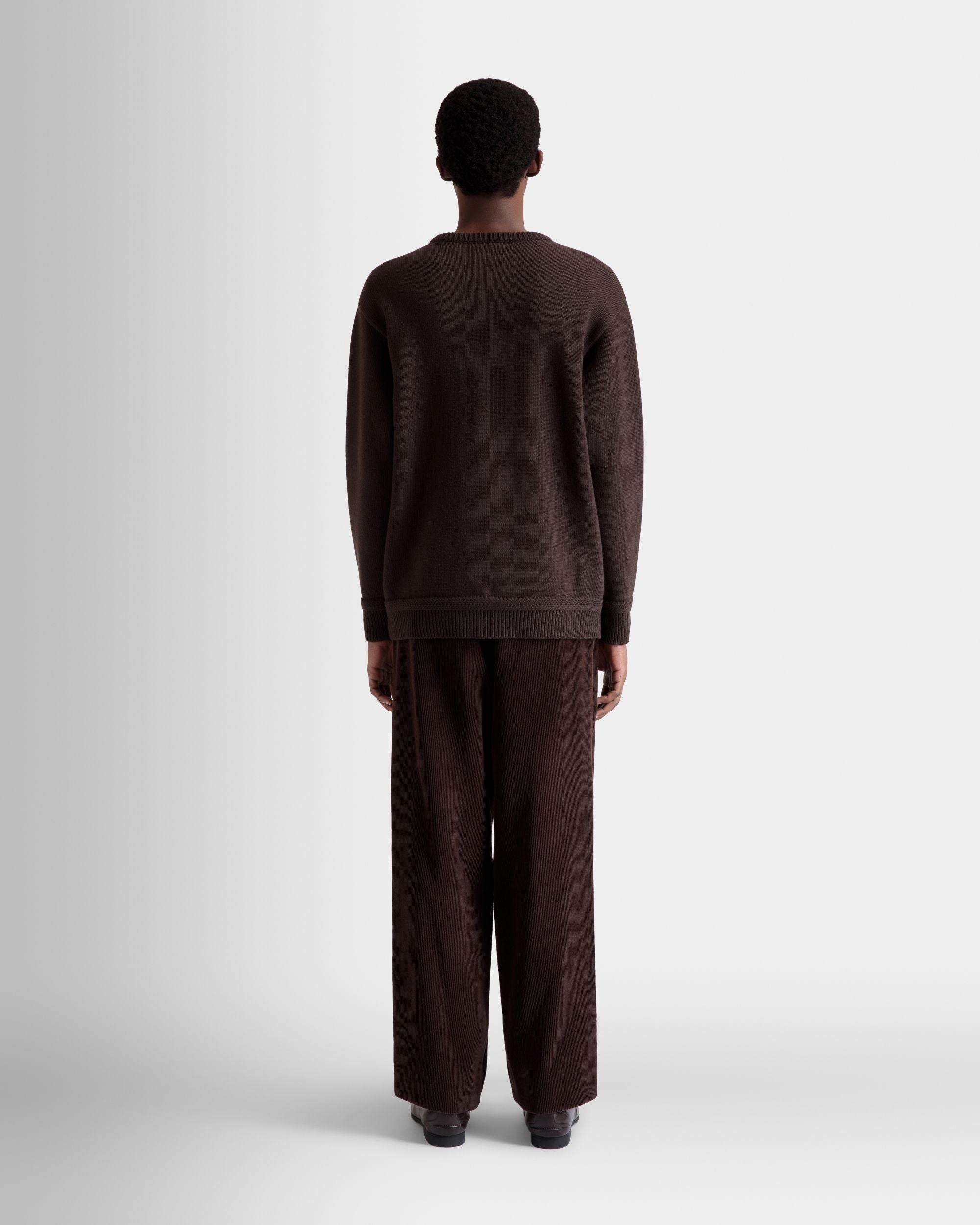Bally Global - Pull Ras-Du Cou De La Capsule D’hiver En Laine Ebano Orné De Fleurs Des Alpes - Marron