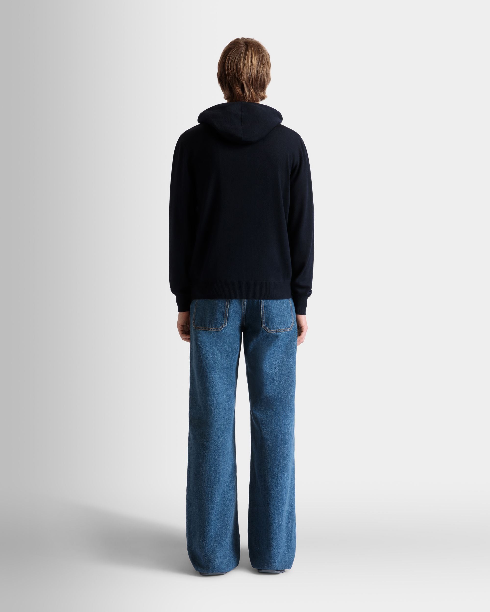 Bally Global - Sudadera Con Capucha De Lana Navy Blue - Azul