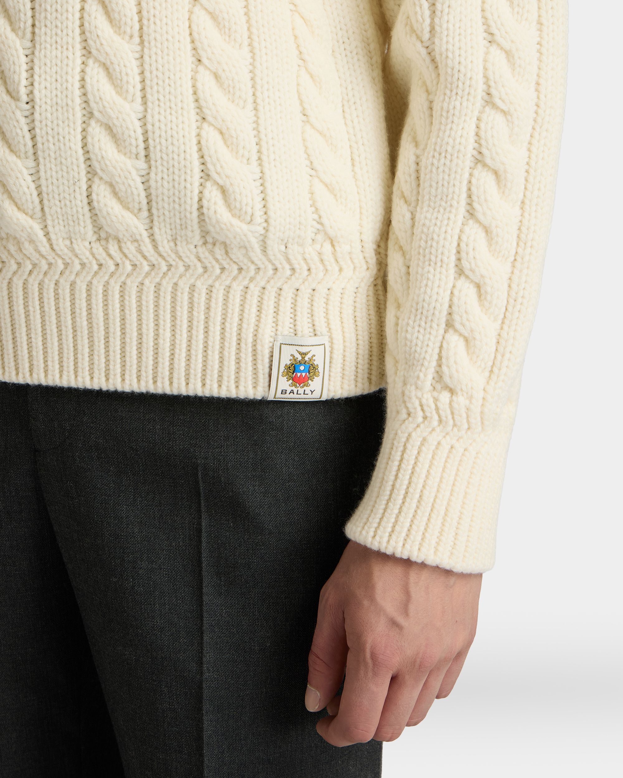 Bally Global - Turtleneck in Ivory Wool - White
