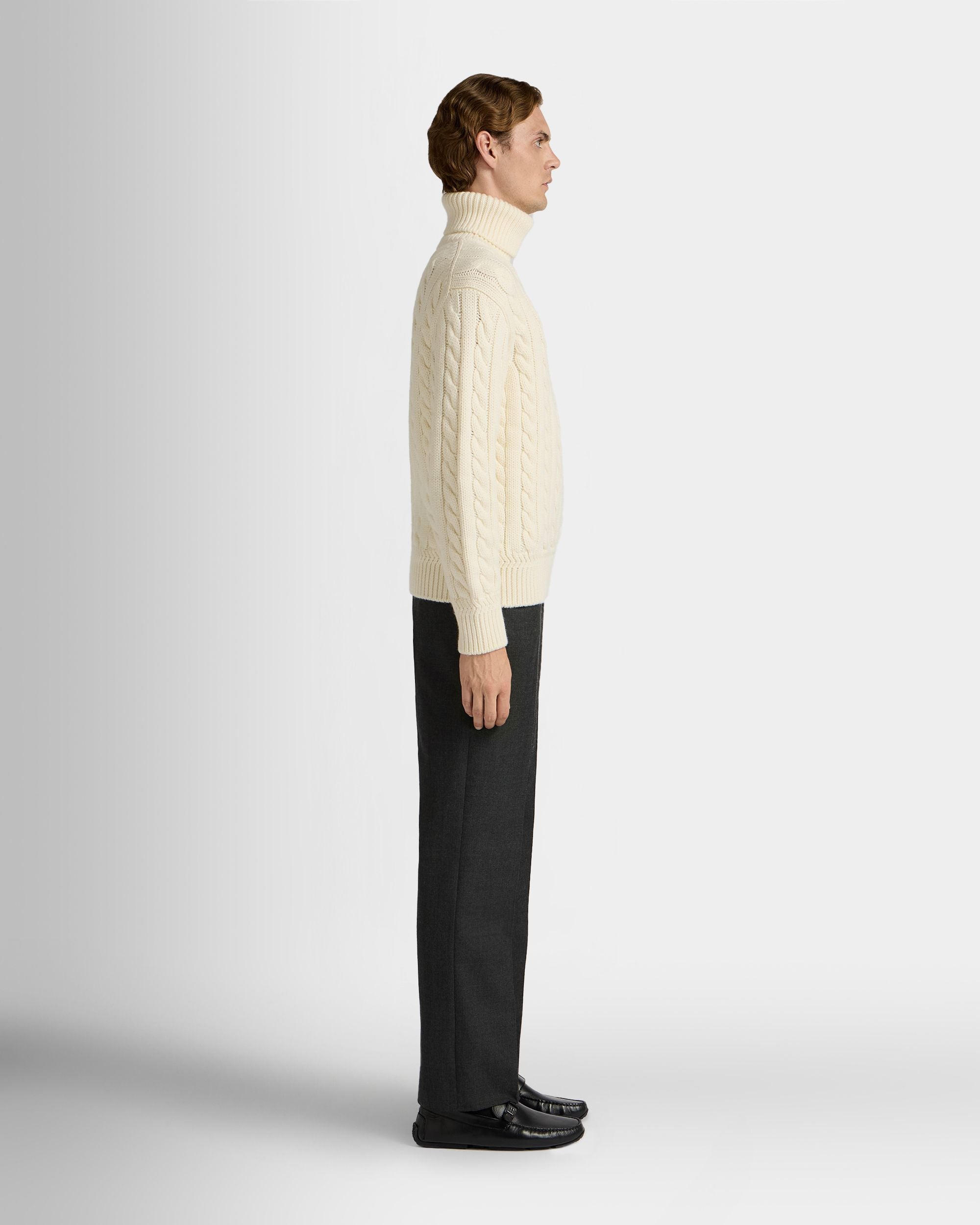 Bally Global - Turtleneck in Ivory Wool - White