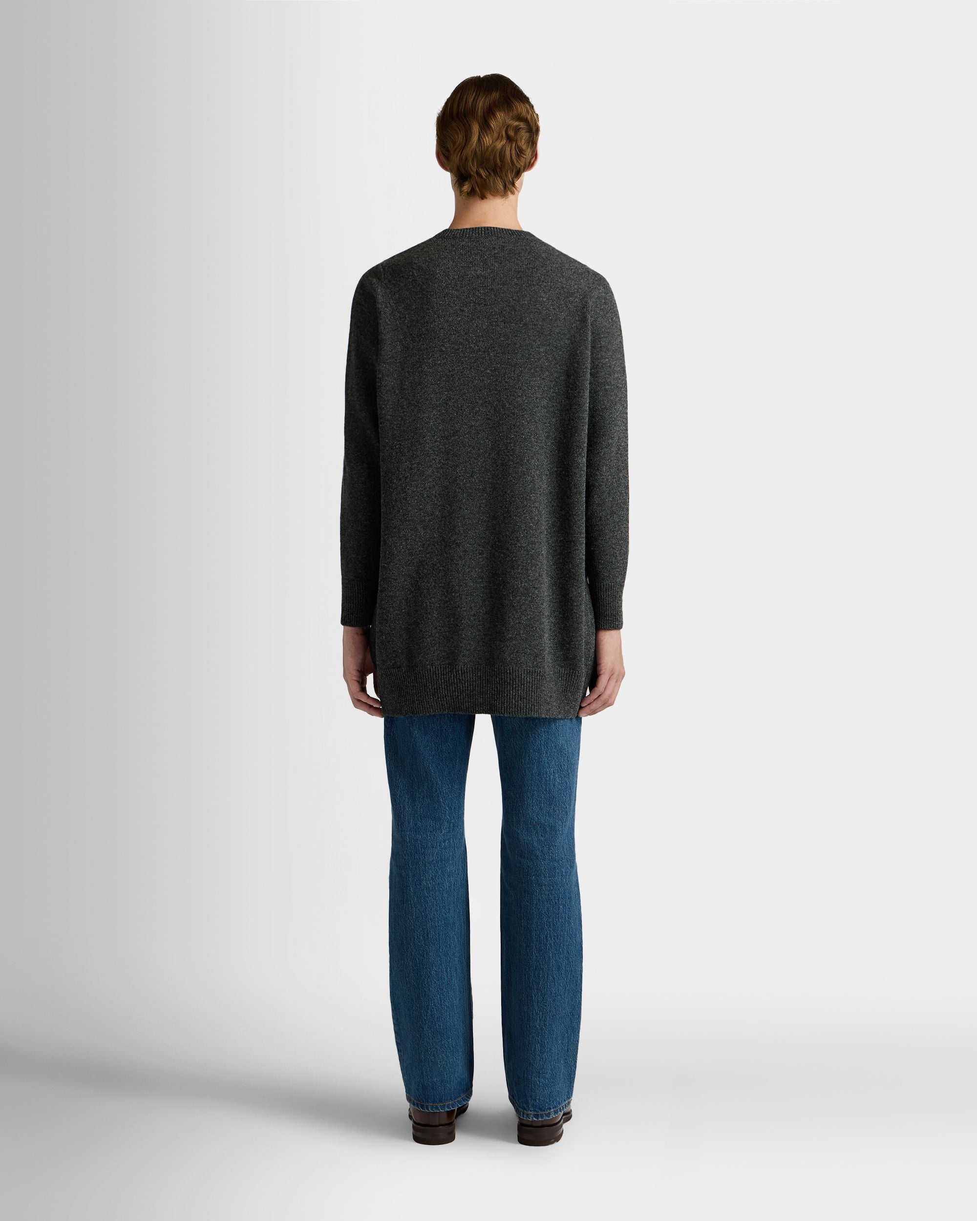 Bally Global - Long Sweater in Dark Grey Wool - Grey