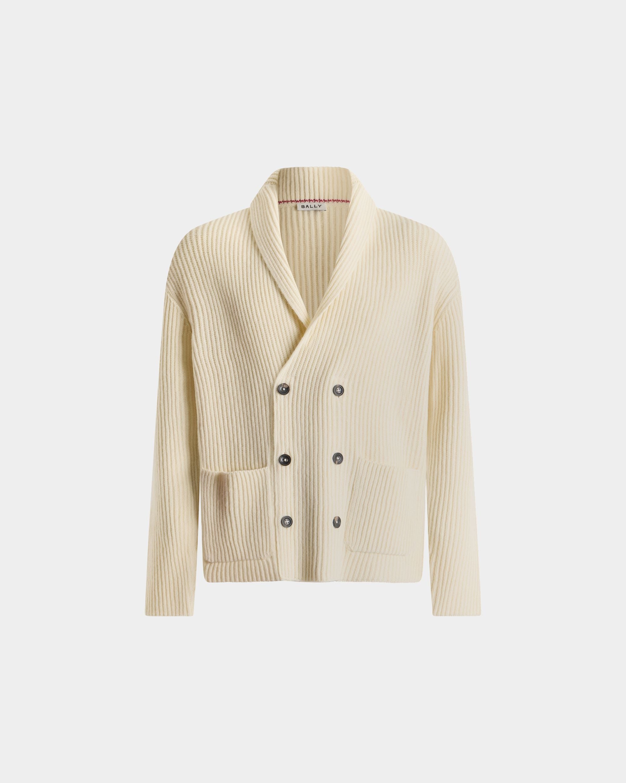 Bally Global - Cardigan En Laine Ivory - Blanc