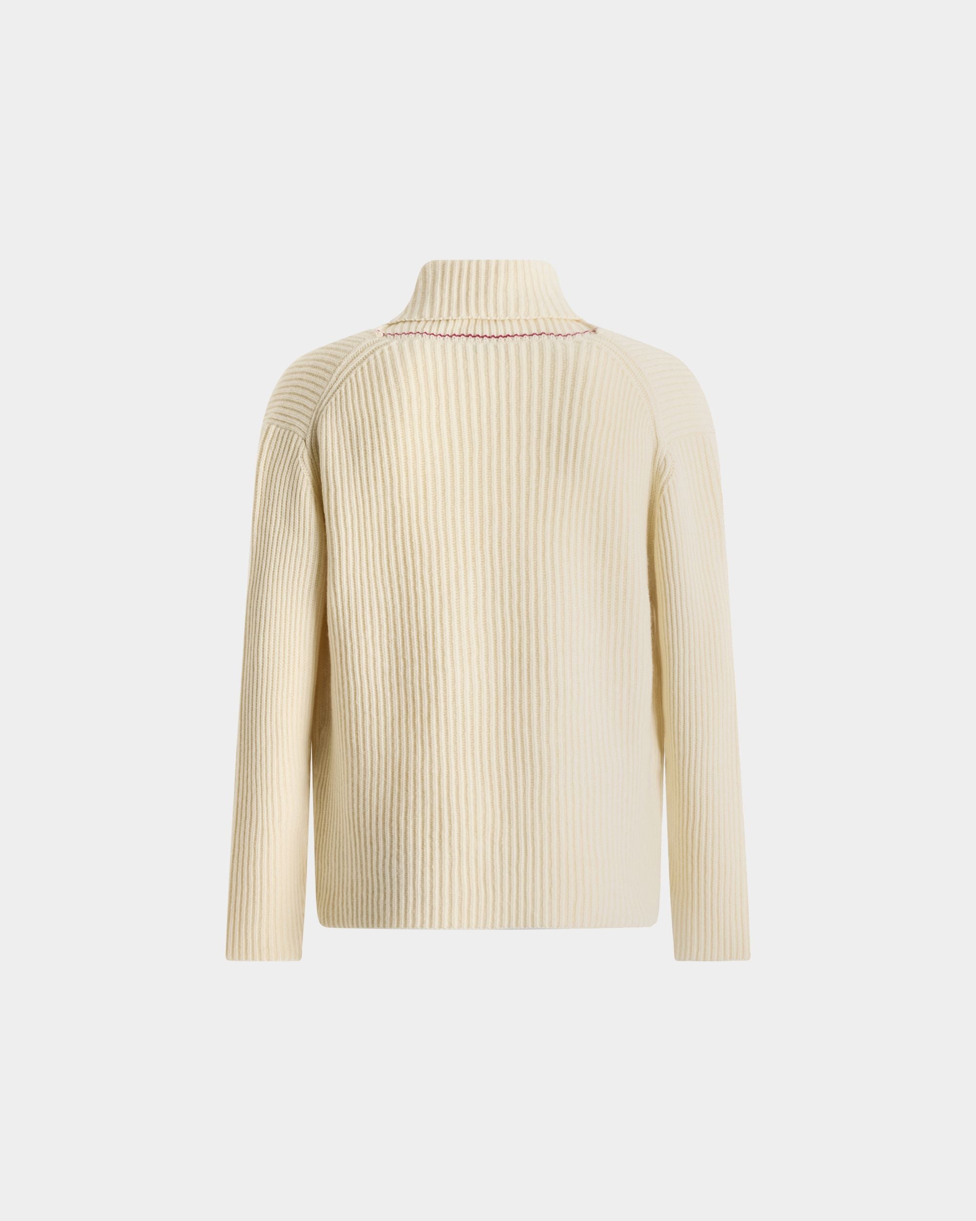 Bally Global - Cardigan En Laine Ivory - Blanc