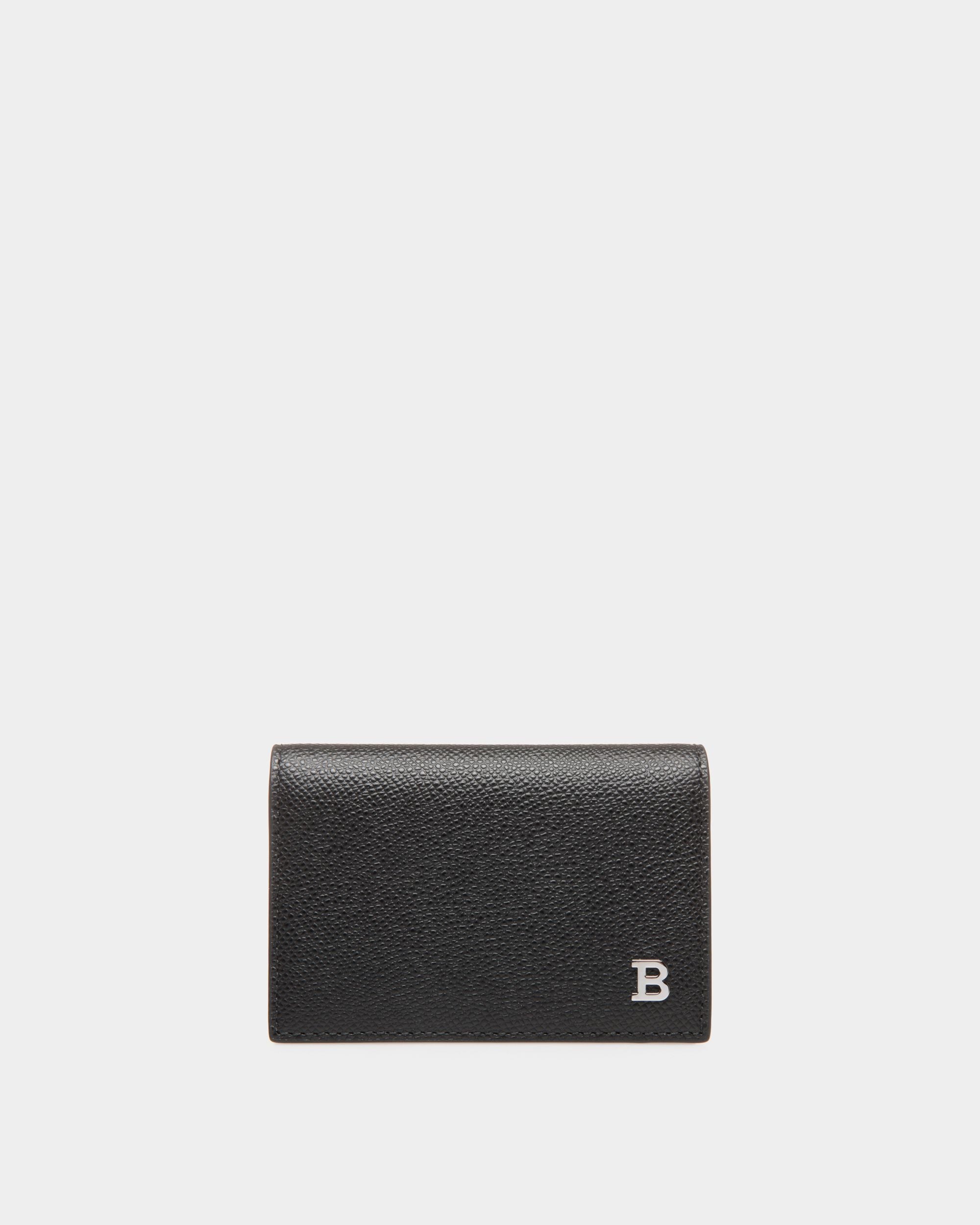 Bally Global - Business Card Holder in Black Embossed Leather - Black