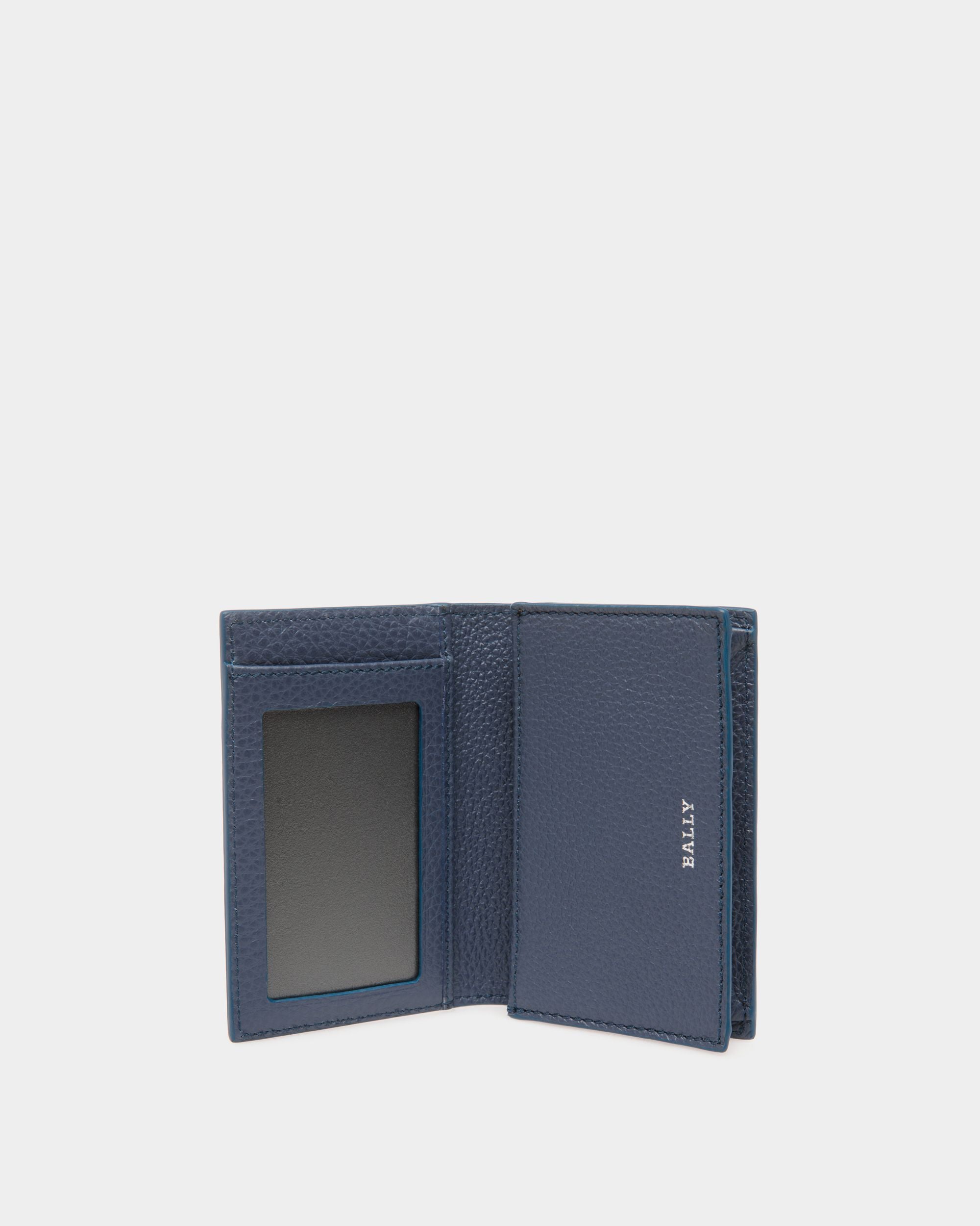 Bally Global - Tarjetero De Piel Repujada Azul - Azul
