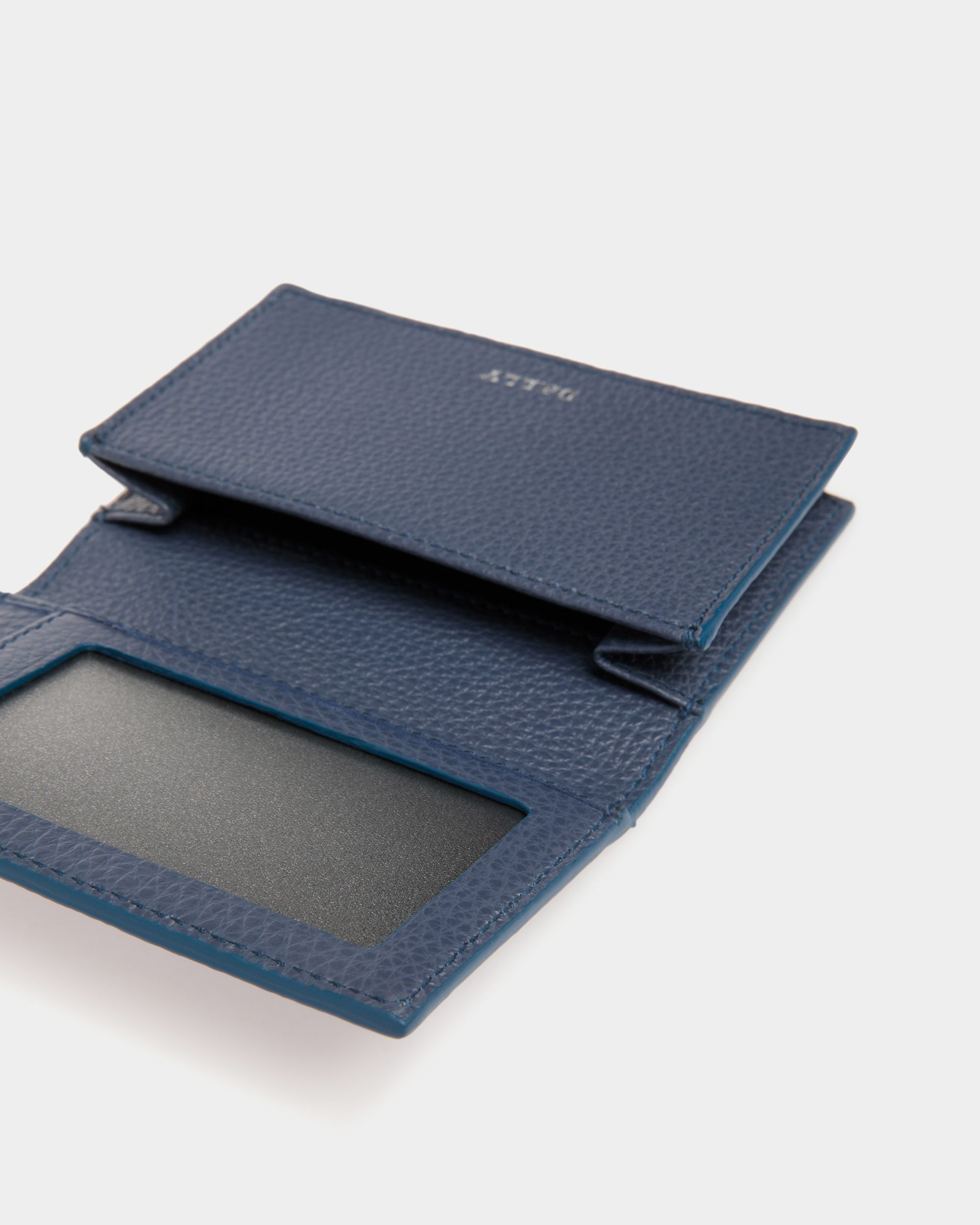Bally Global - Tarjetero De Piel Repujada Azul - Azul