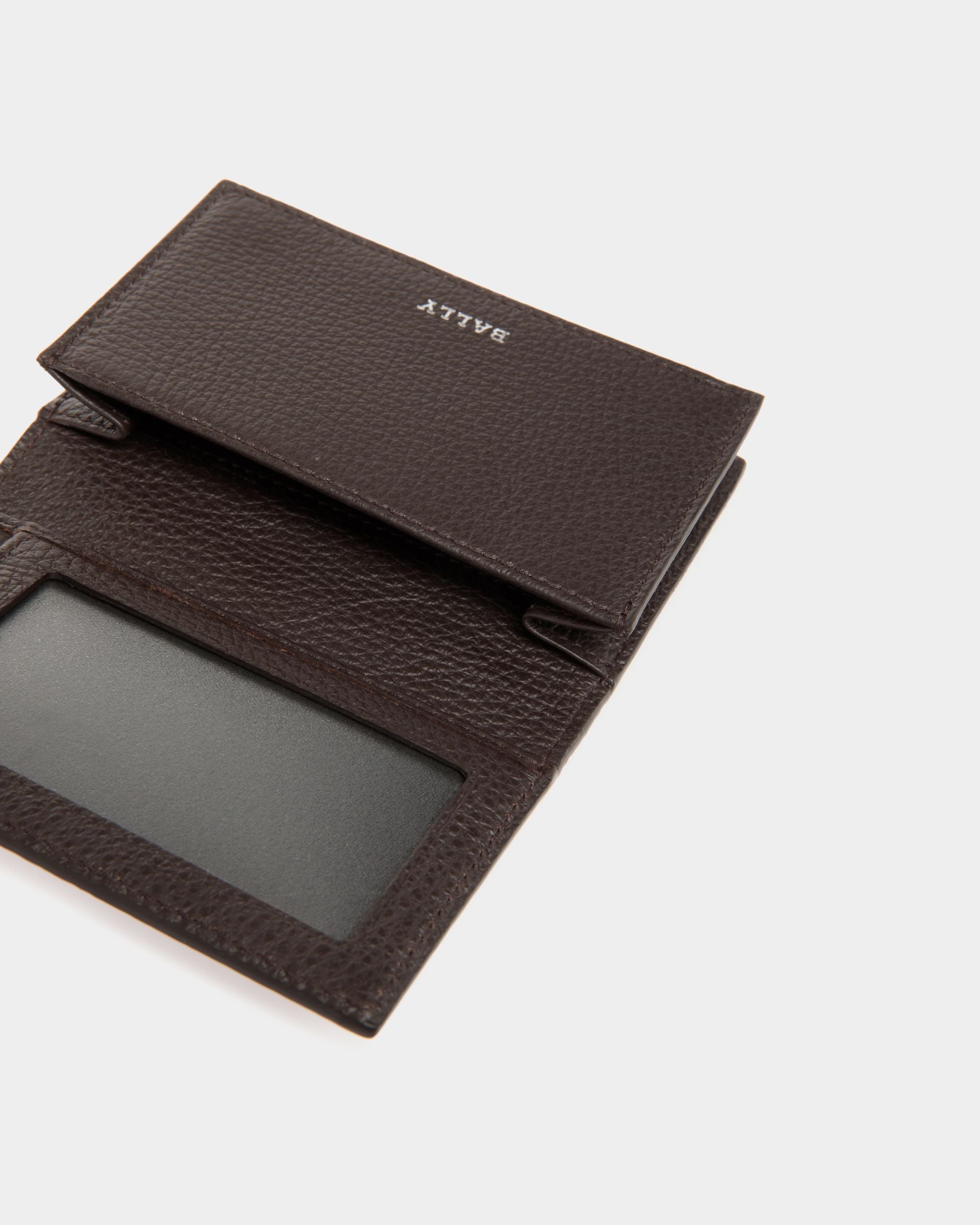 Bally Global - Porte-Cartes De Visite En Cuir Gaufré Marron - Marron