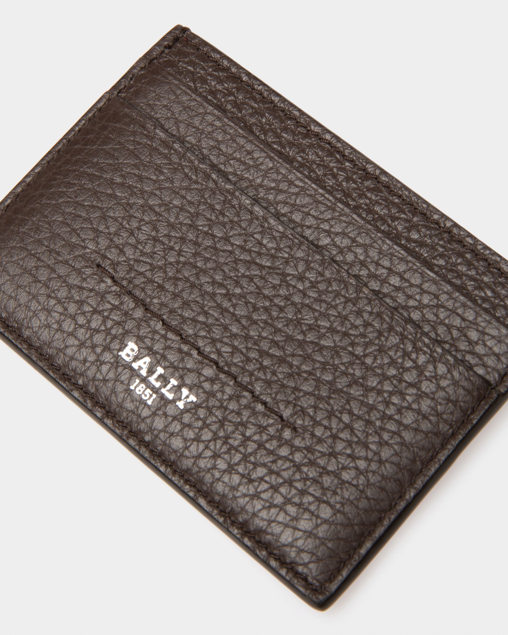 Bally Global - Schar Leather Card Holder In Ebony Brown - Marron