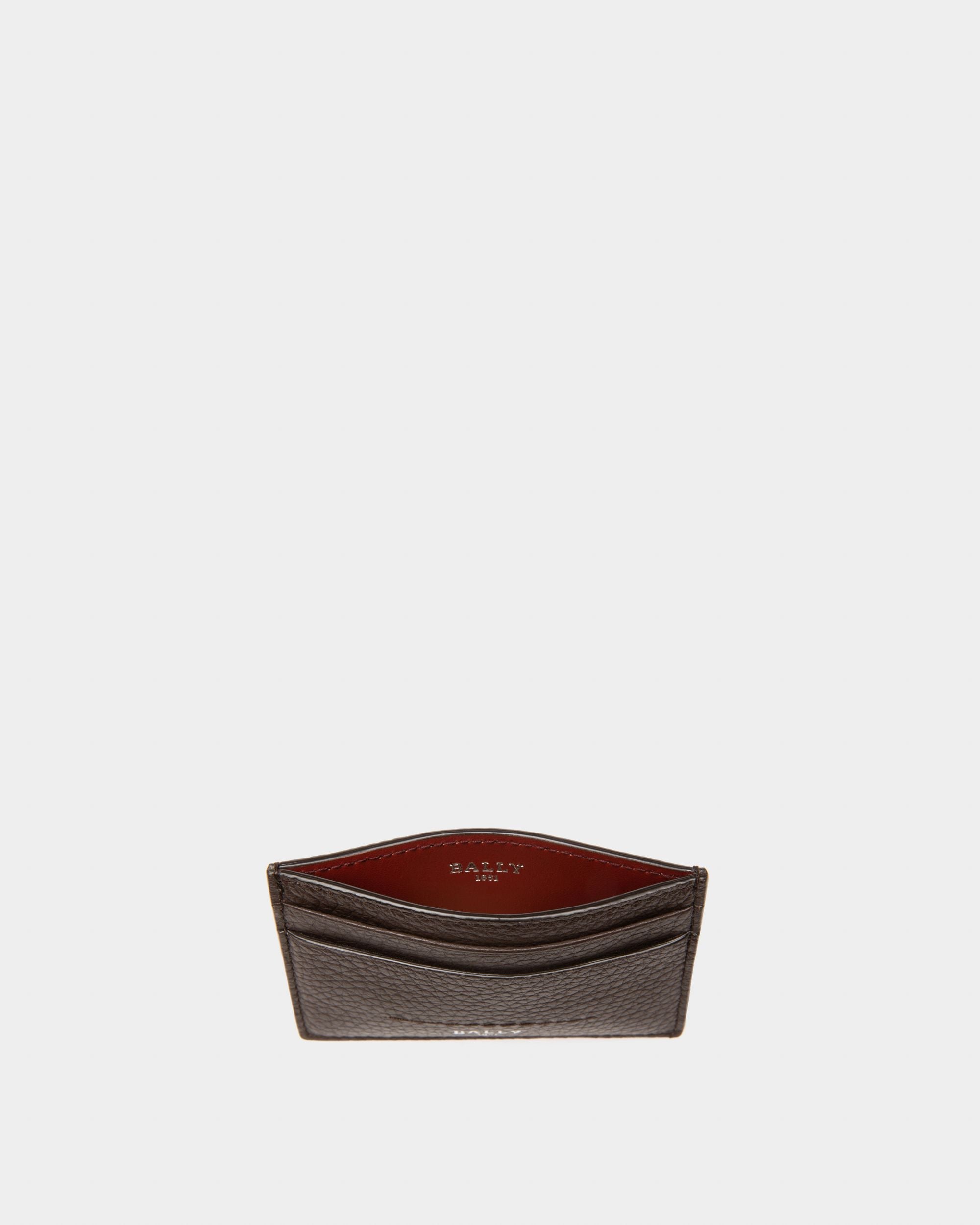 Bally Global - Schar Leather Card Holder In Ebony Brown - Marron