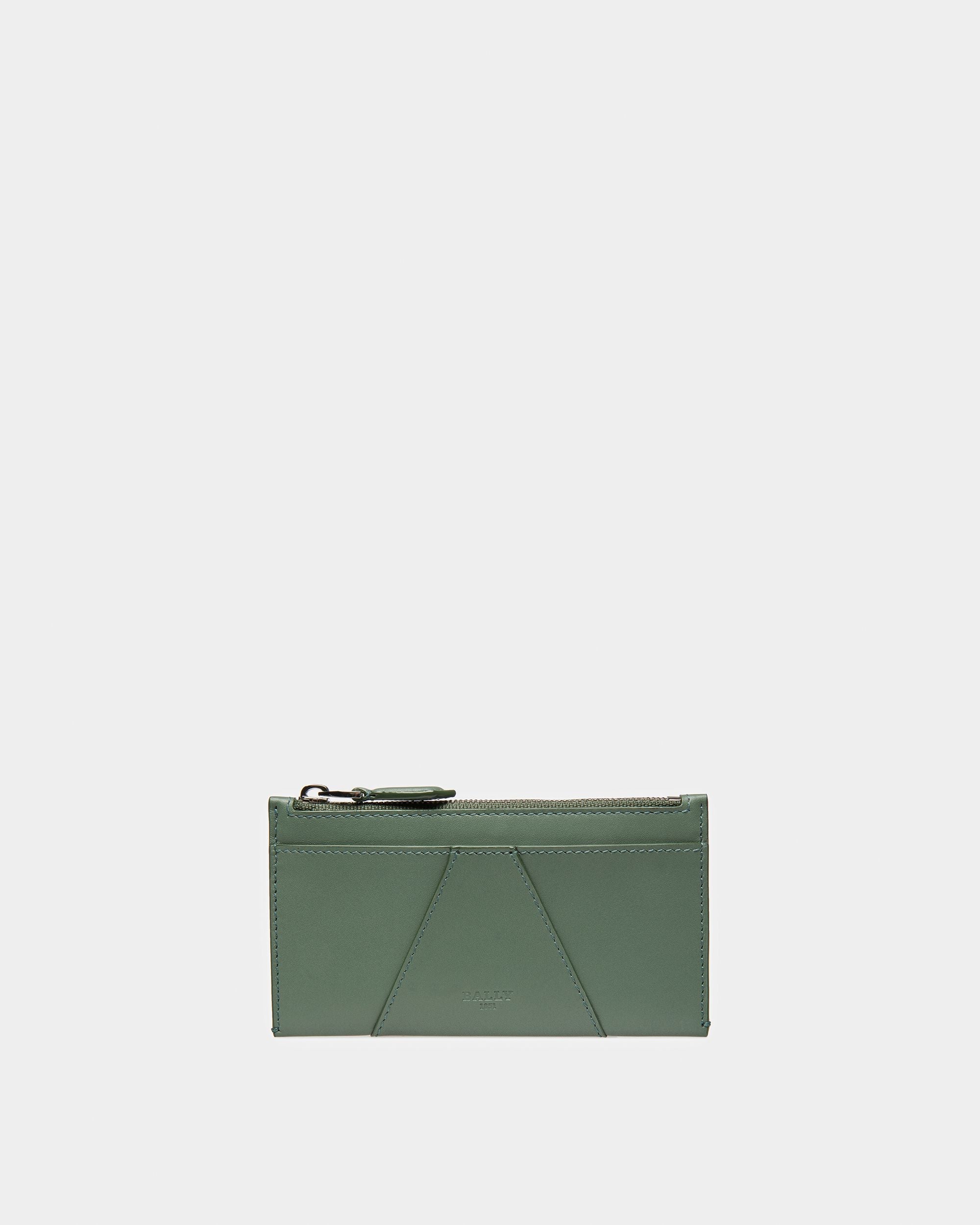 Bally Global - Adley Leather Business Card Holder In Sage - Green