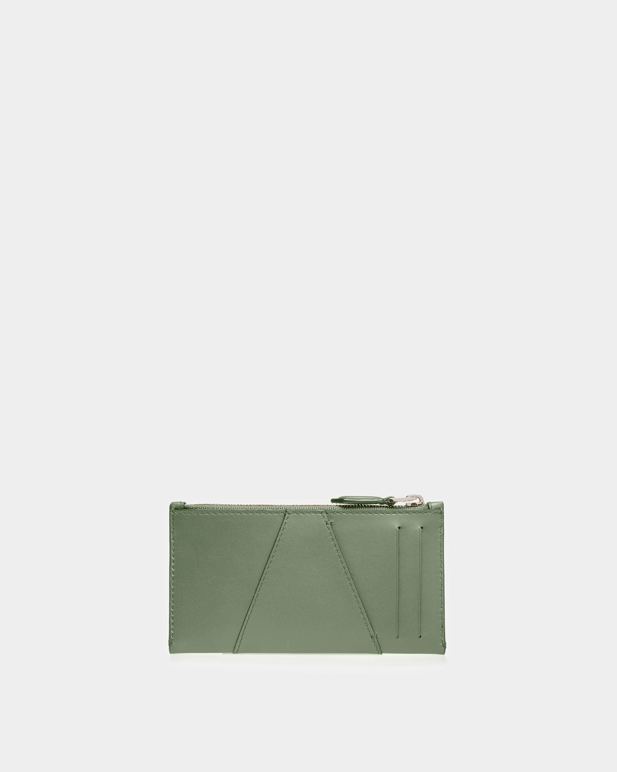 Bally Global - Adley Leather Business Card Holder In Sage - Green