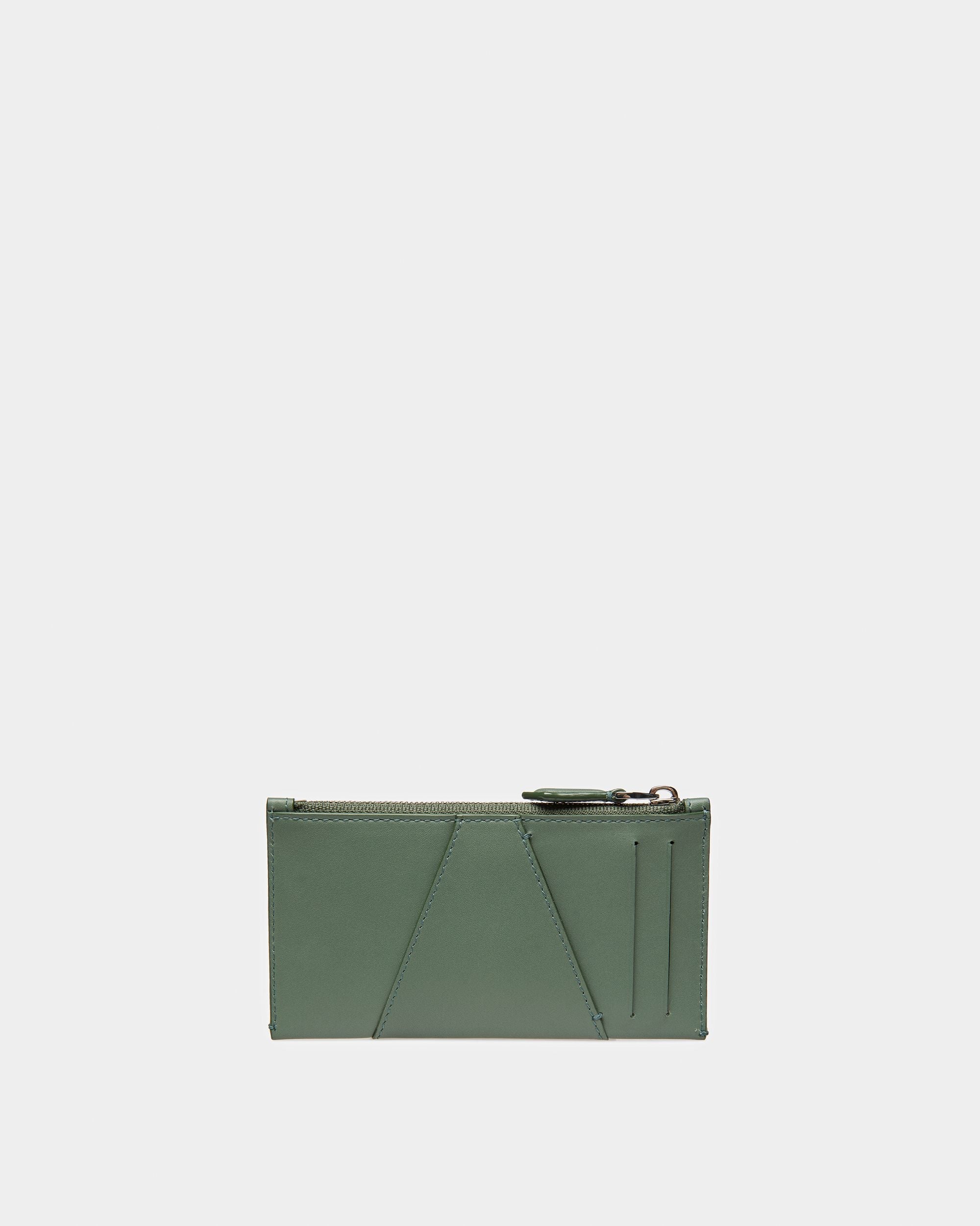 Bally Global - Adley Leather Business Card Holder In Sage - Green