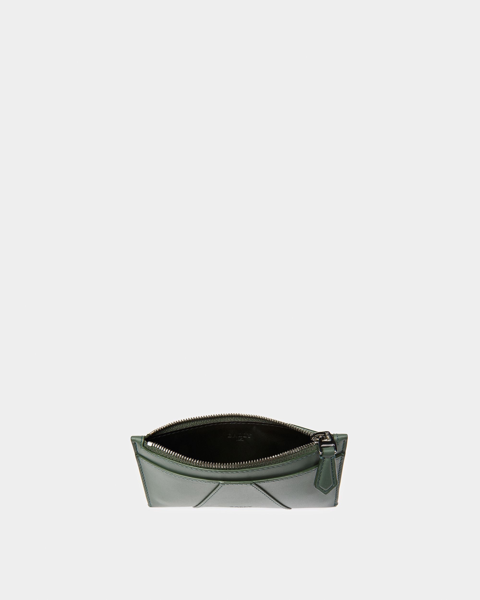 Bally Global - Adley Leather Business Card Holder In Sage - Green