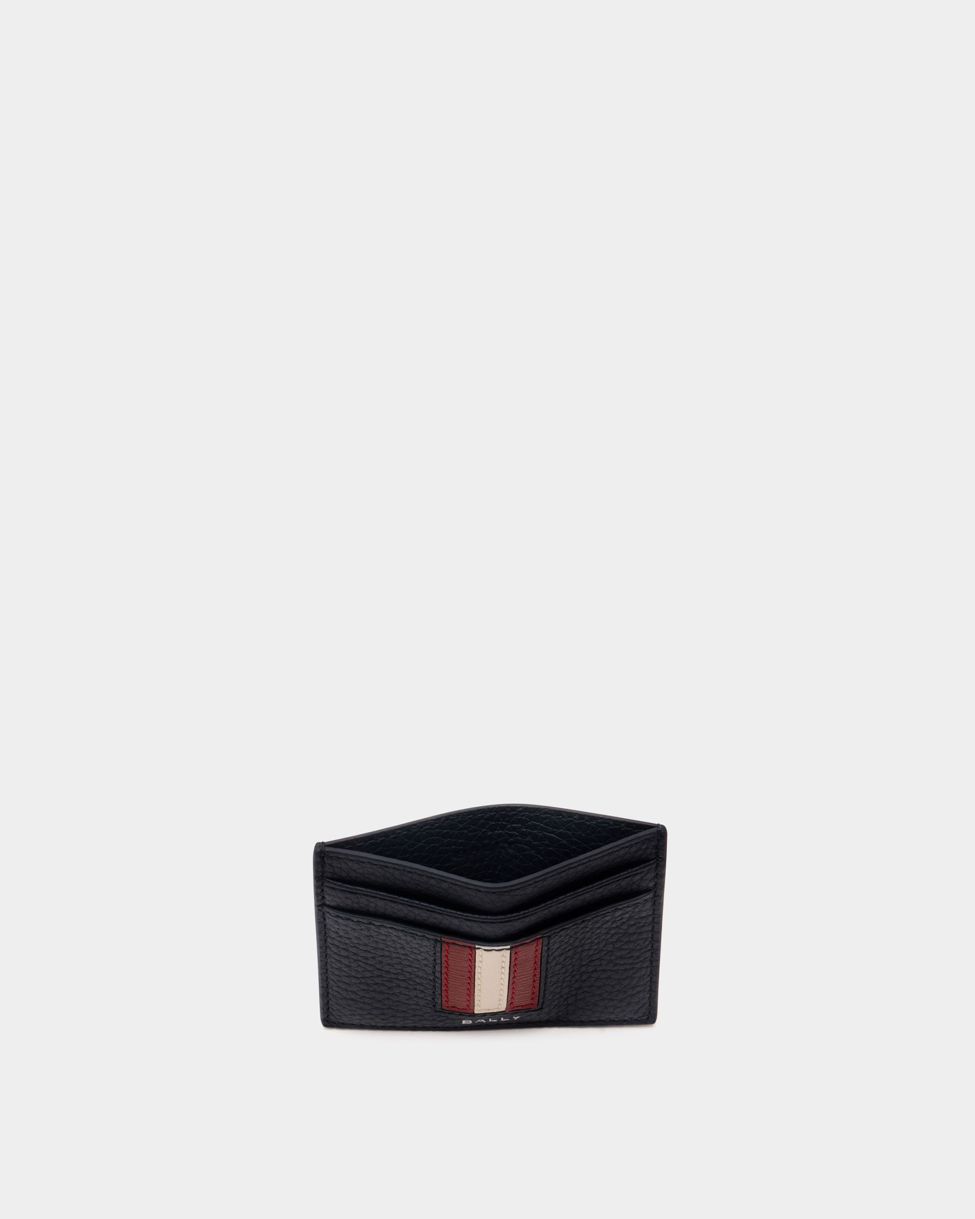 Bally Global - Ribbon Business Card Holder In Blue Leather - Blue