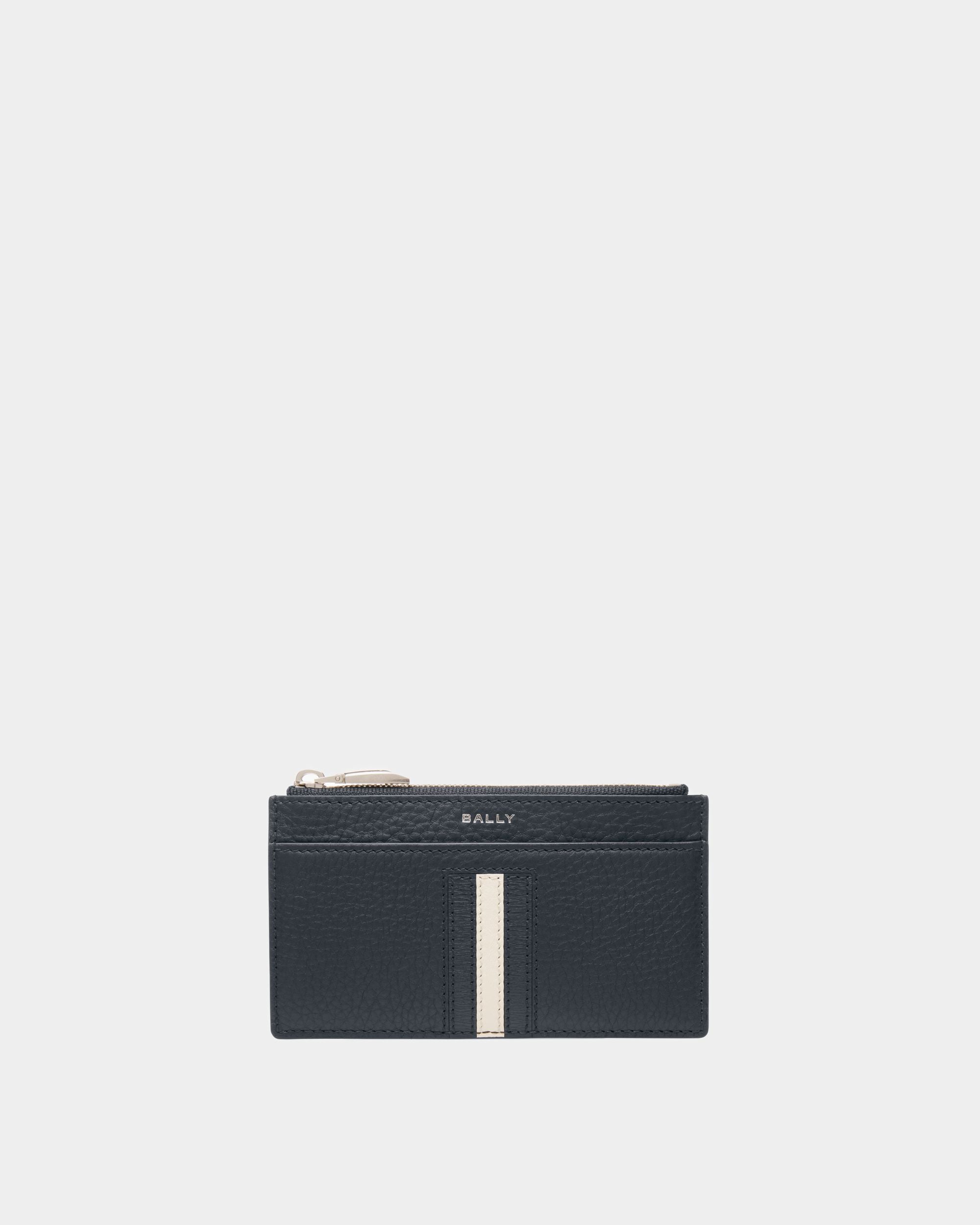 Bally Global - Tarjetero Ejecutivo Ribbon De Piel Color Medianoche - Azul