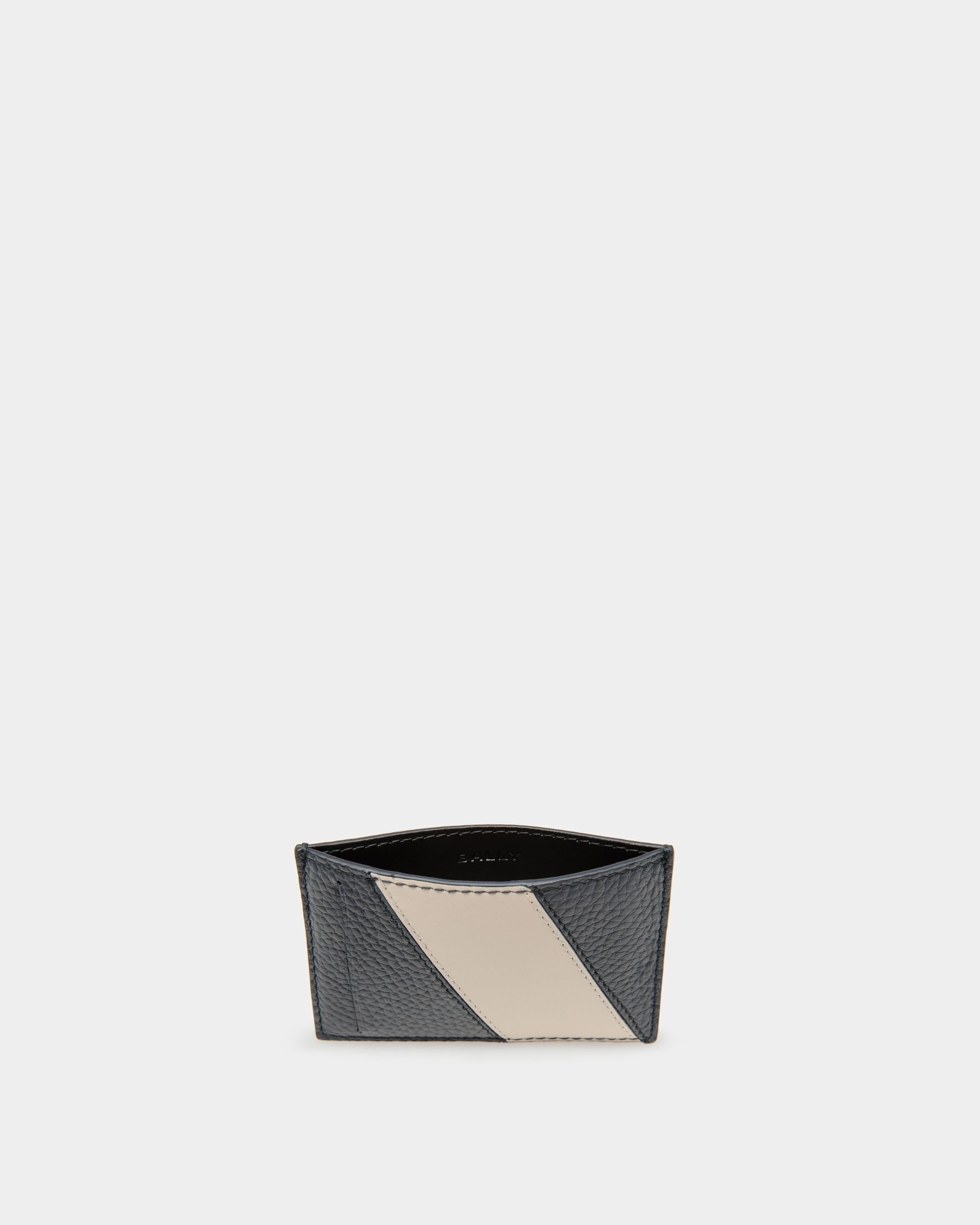 Bally Global - Lago Business Card Holder In Midnight Leather - Blue