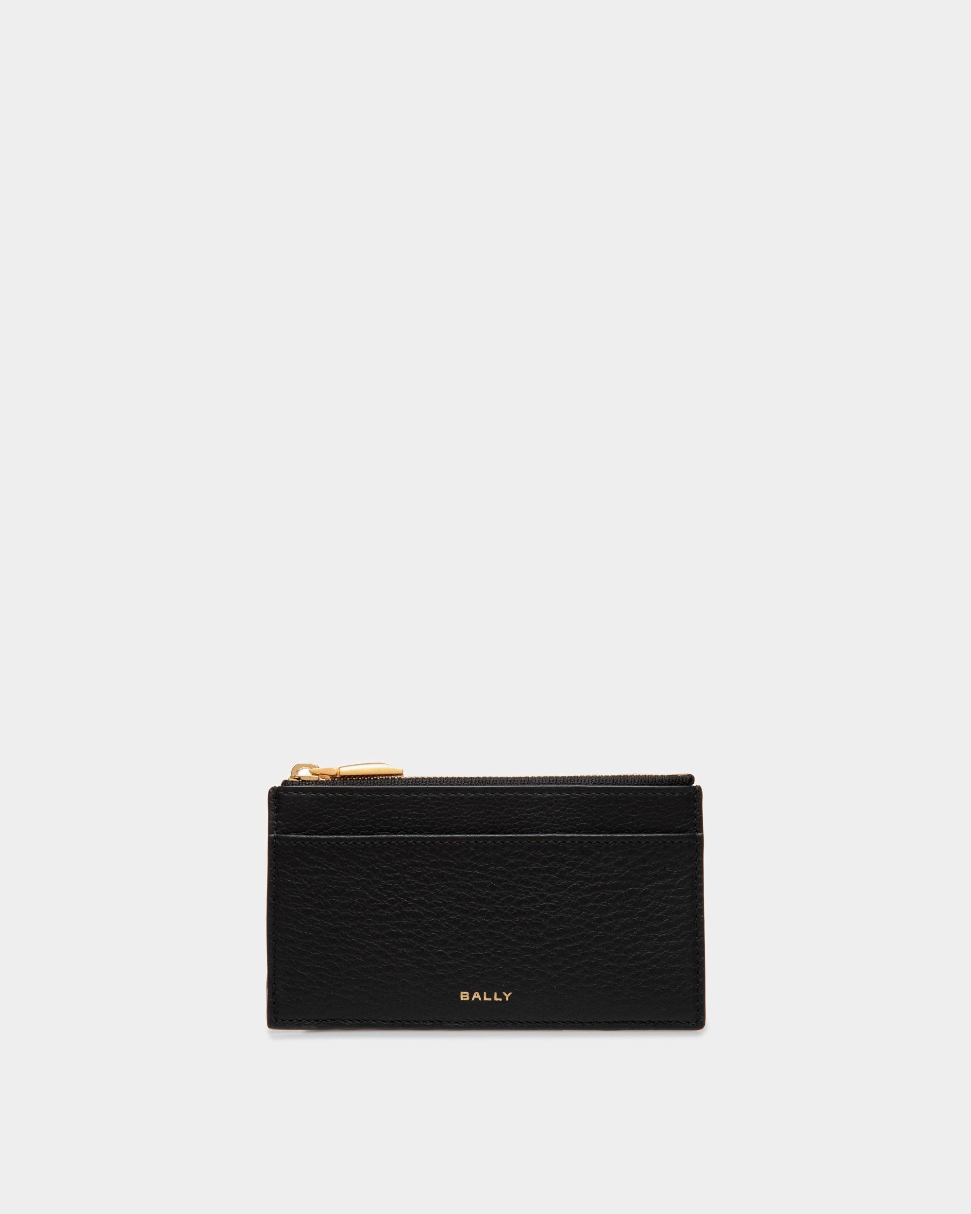 Bally Global - Tarjetero Con Cremallera 7 CC De Piel Negra - Negro