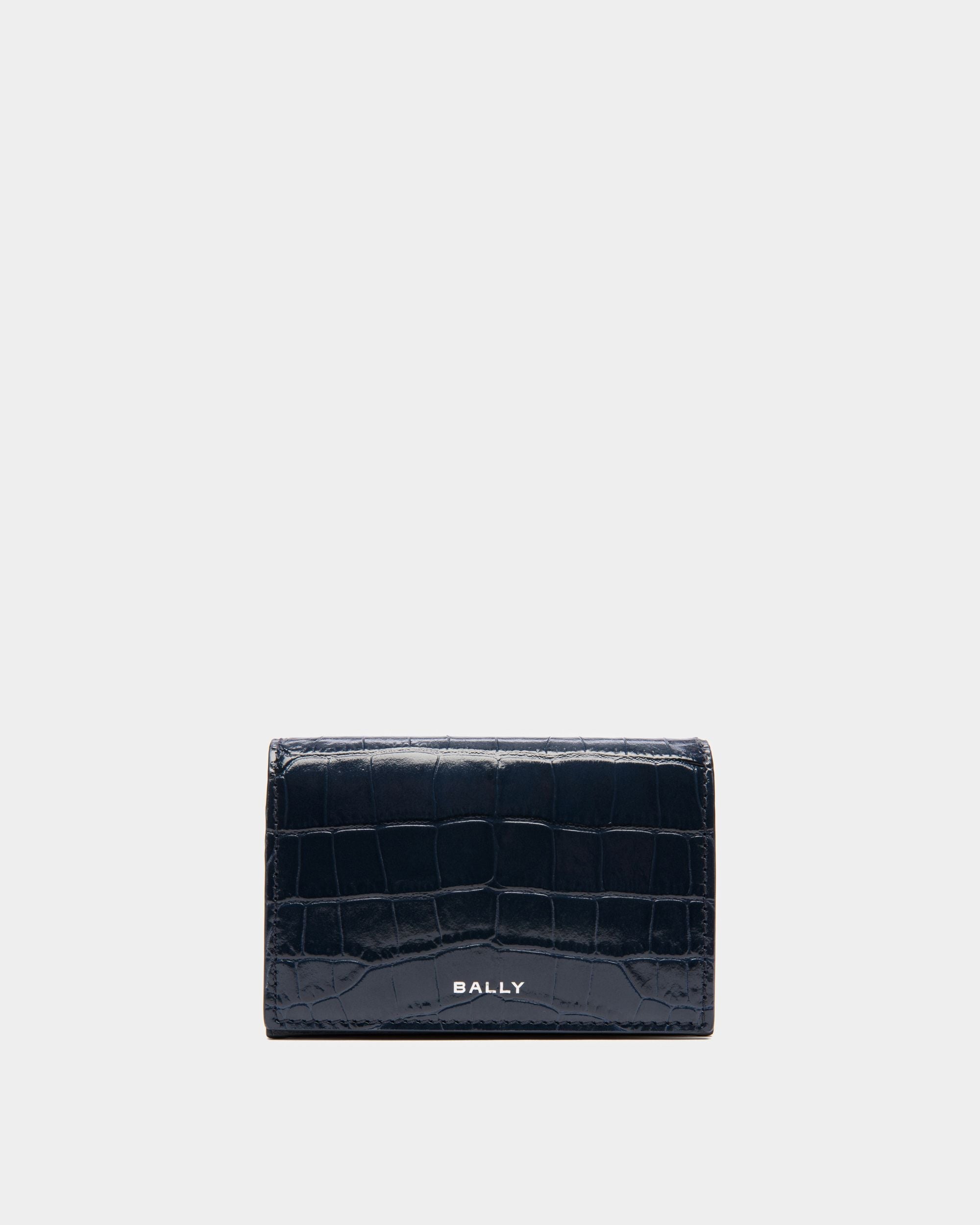 Bally Global - Portatarjetas De Visita Busy Bally De Piel Con Estampado Cocodrilo - Azul