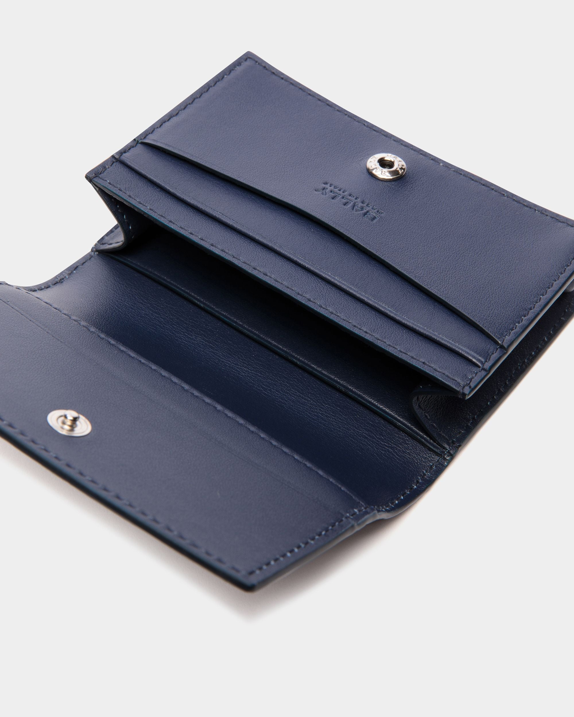 Bally Global - Portatarjetas De Visita Busy Bally De Piel Con Estampado Cocodrilo - Azul