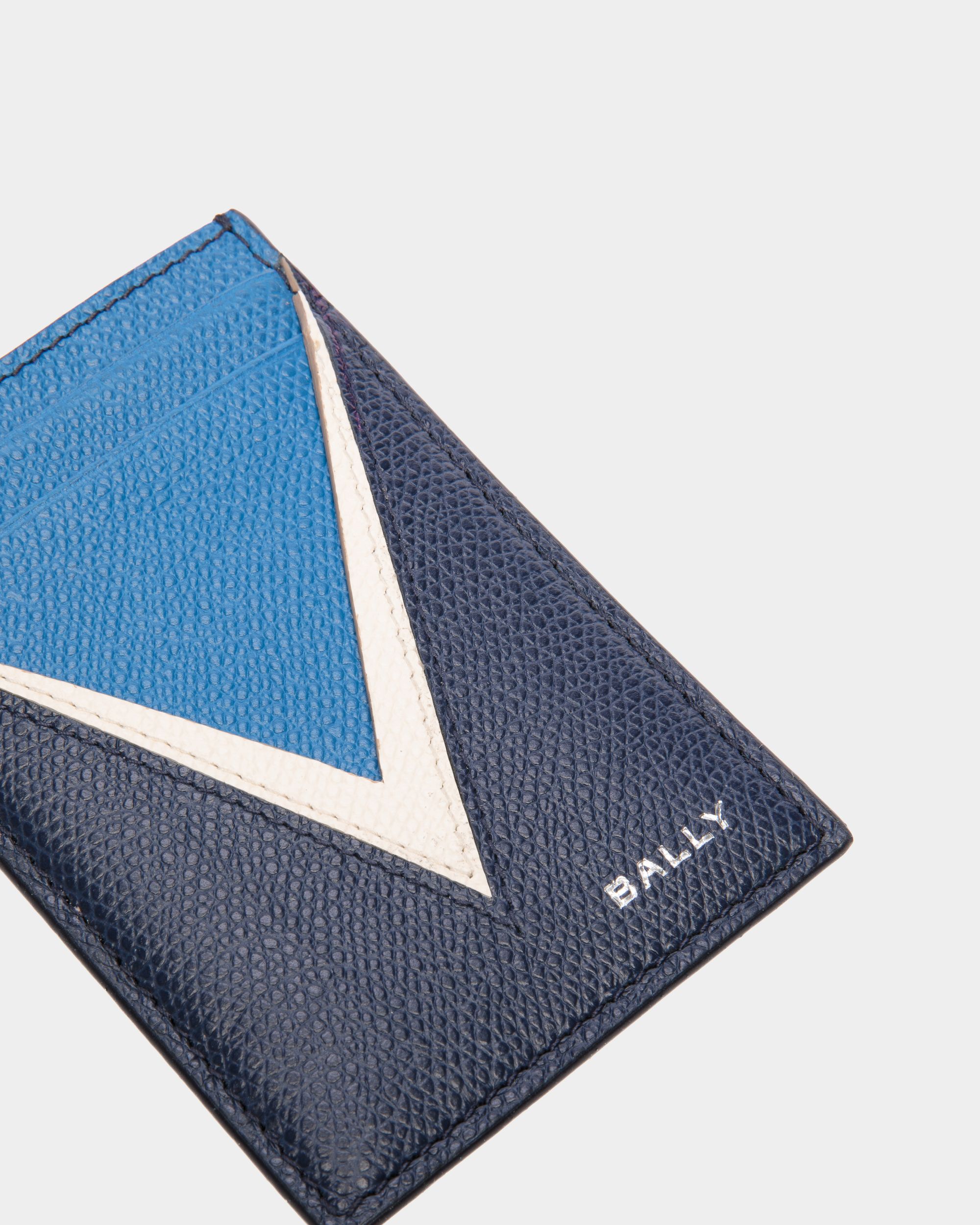 Bally Global - Flag Card Holder in Blue Leather - Blue