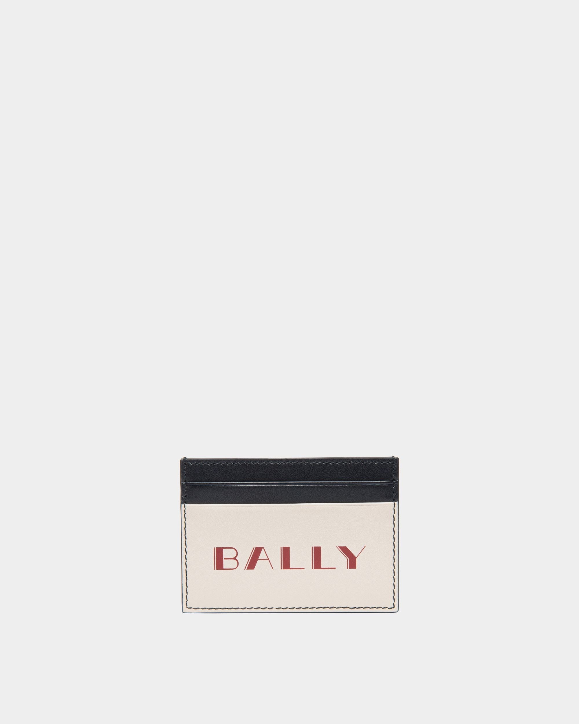 Bally Global - Tarjetero Summer Capsule De Piel Blanca Y Navy Blue - Blanco