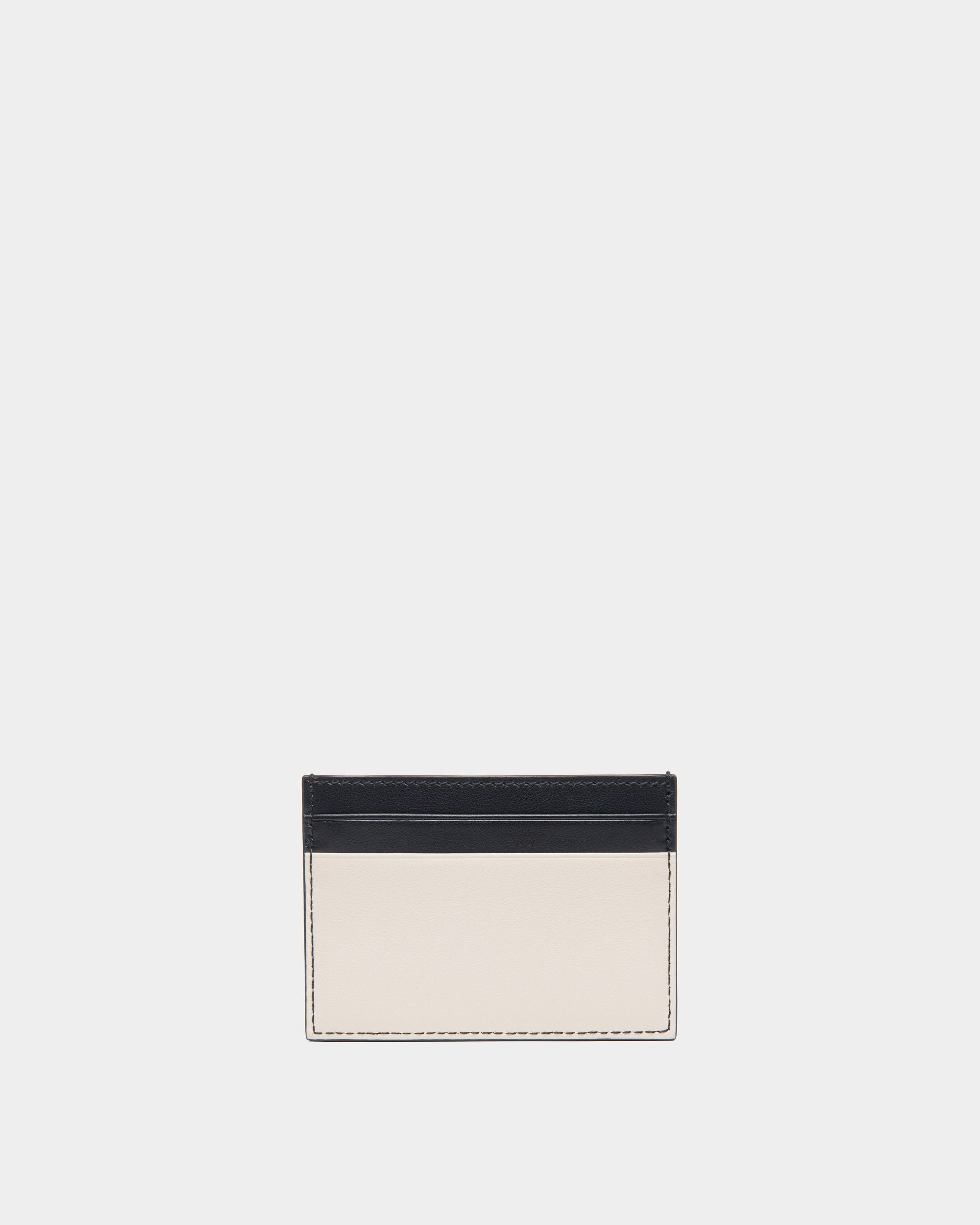 Bally Global - Tarjetero Summer Capsule De Piel Blanca Y Navy Blue - Blanco