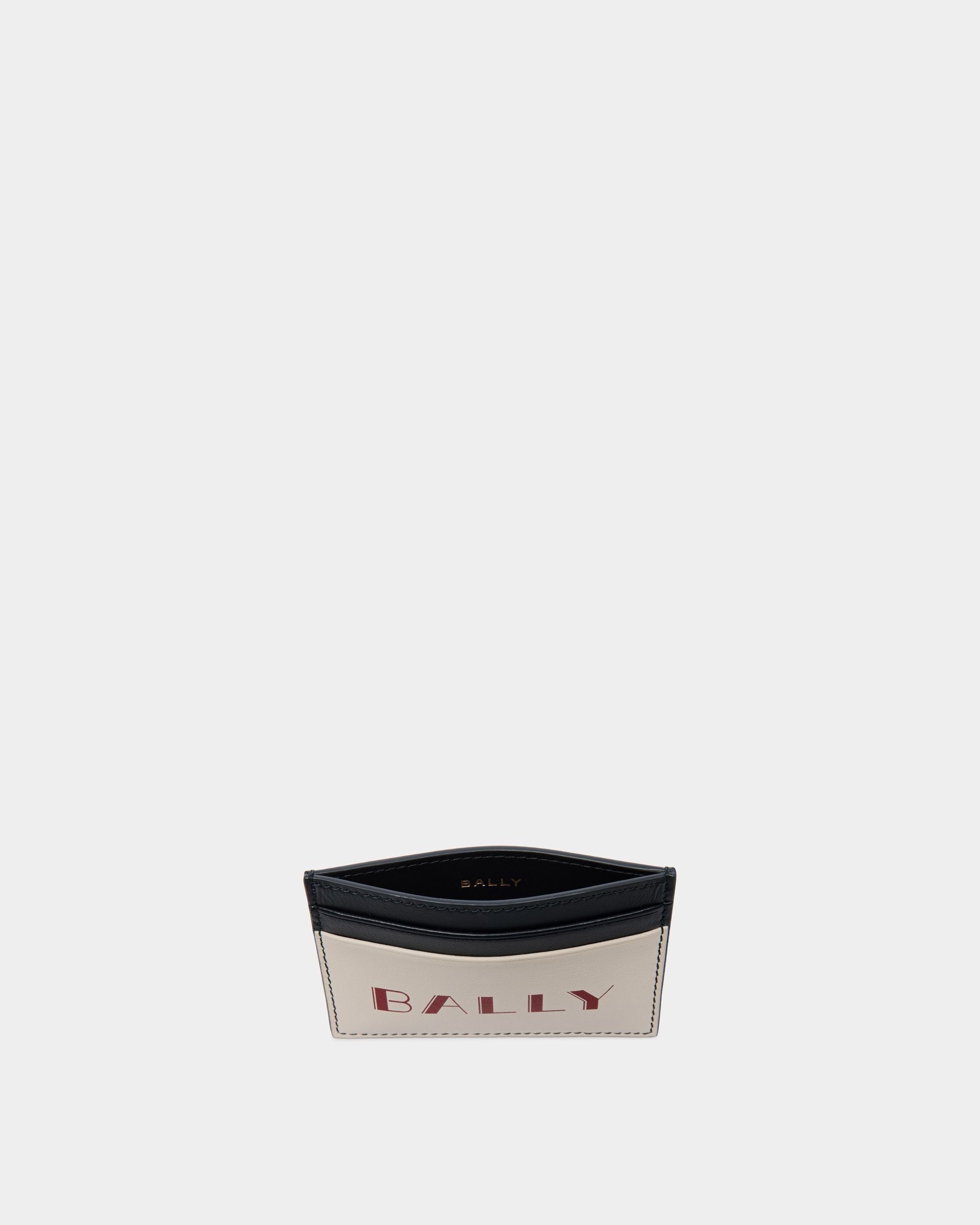 Bally Global - Tarjetero Summer Capsule De Piel Blanca Y Navy Blue - Blanco