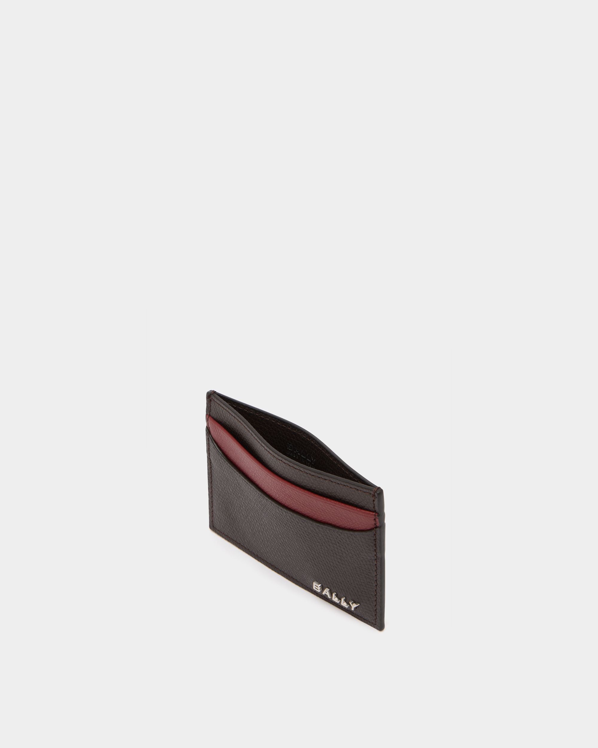 Bally Global - Bally Essential Card Holder in Ebano And Red Grained Leather - Multicolor