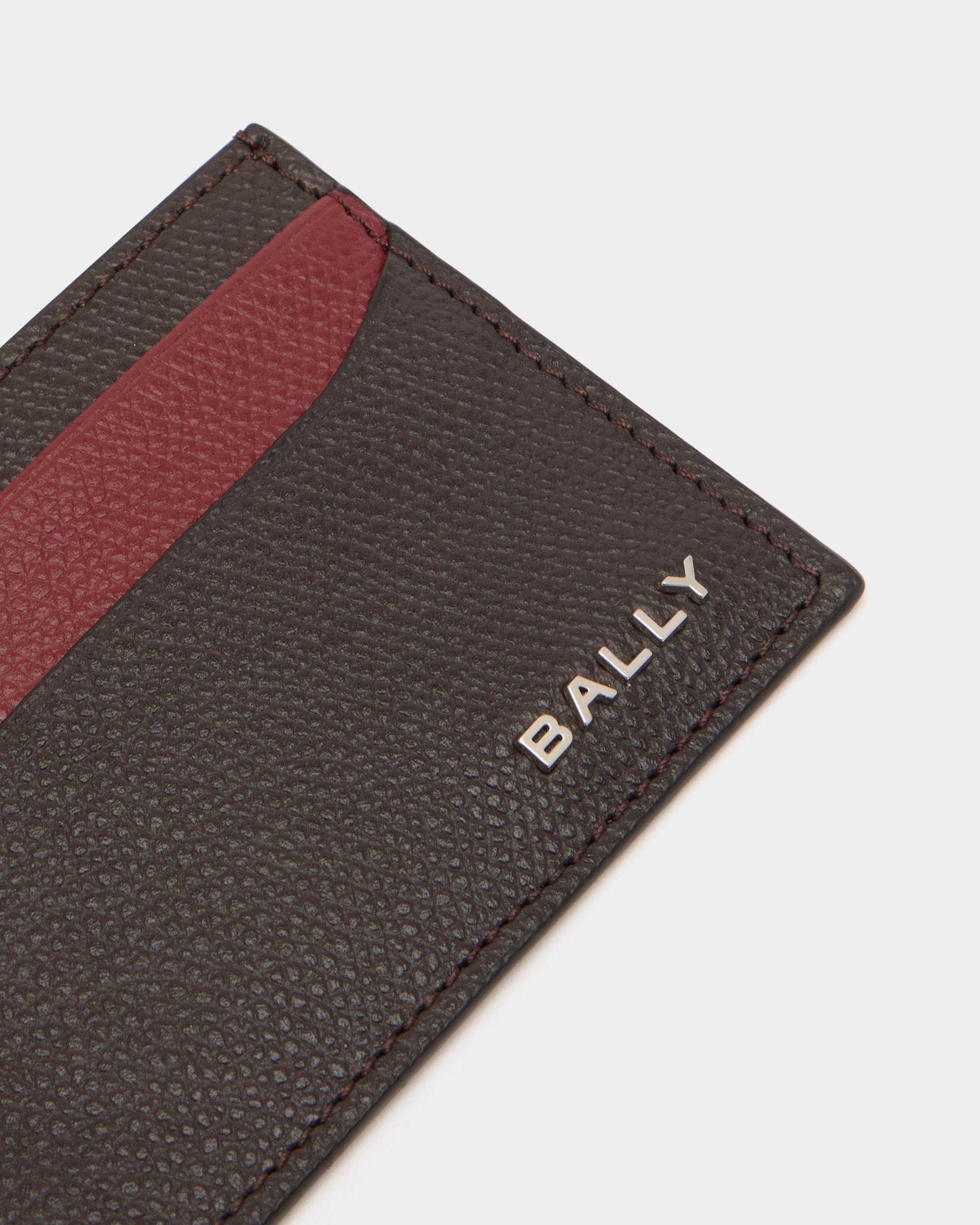 Bally Global - Bally Essential Card Holder in Ebano And Red Grained Leather - Multicolor