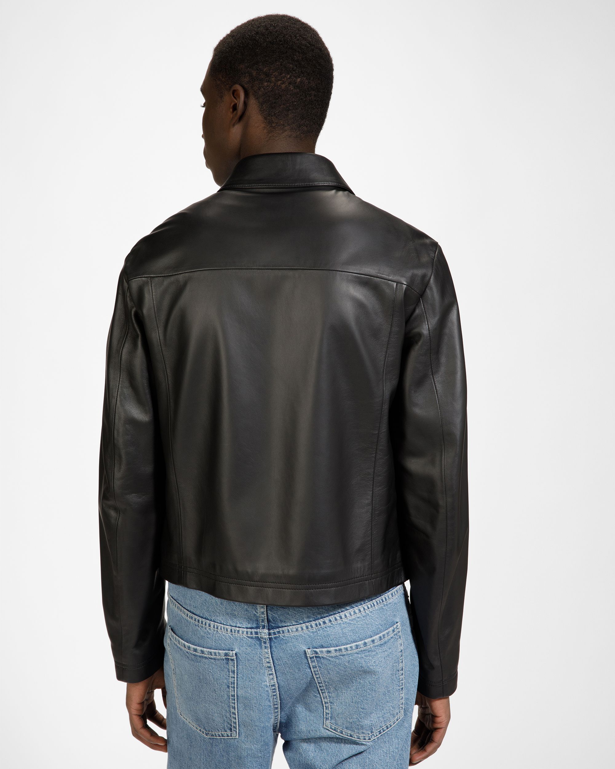 Bally Global - Chaqueta De Piel Con Bolsillos De Parche - Negro