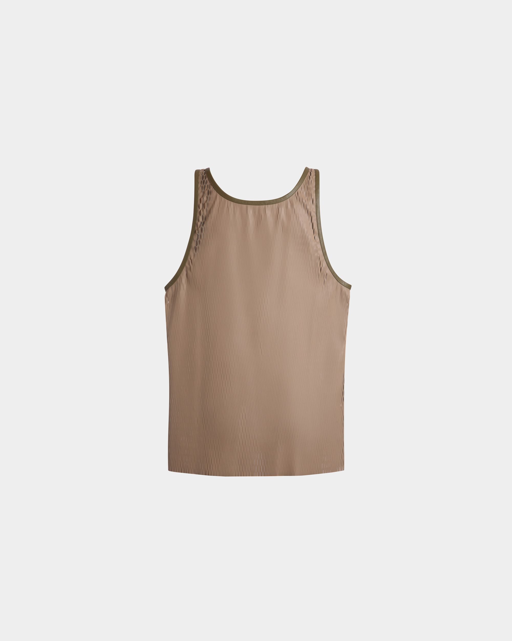 Bally Global - Laser Cut Tank Top In Brown Faux Leather - Brown