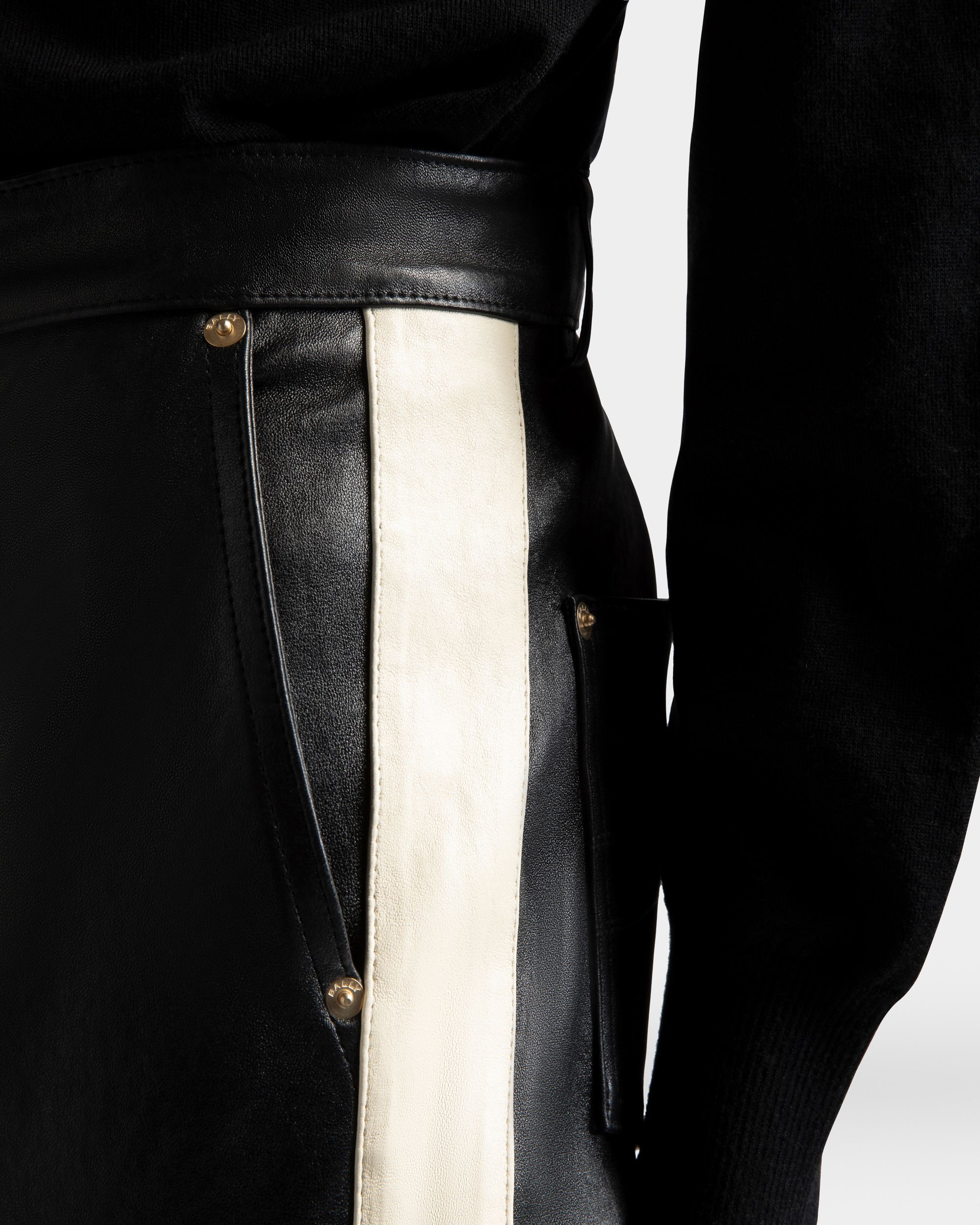 Bally Global - Nappa Stretch Trousers In Black Leather - Black