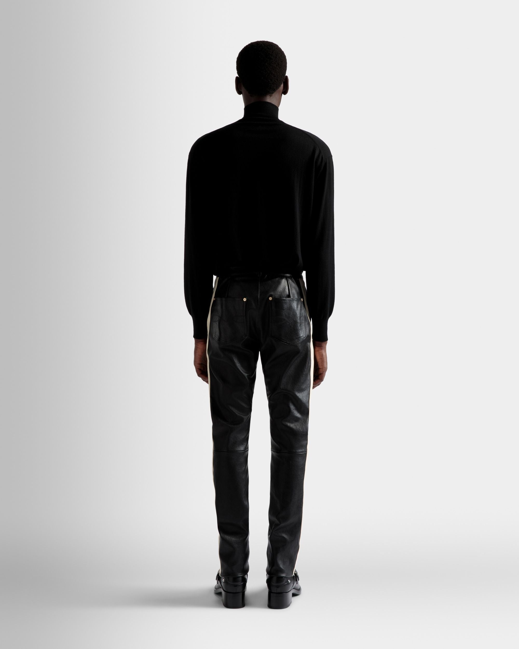 Bally Global - Nappa Stretch Trousers In Black Leather - Black