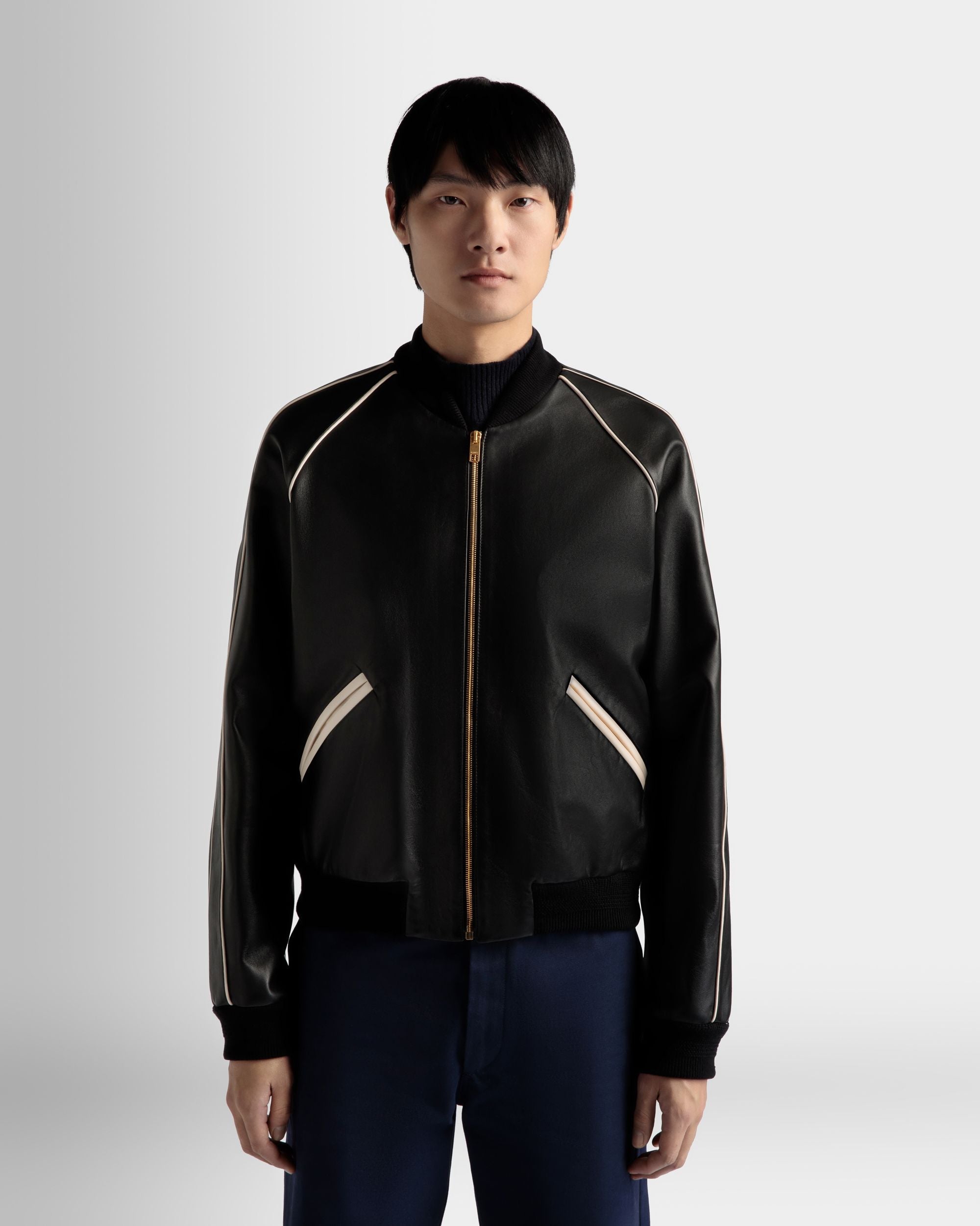 Bally Global - Bómber De Piel En Negro - Negro