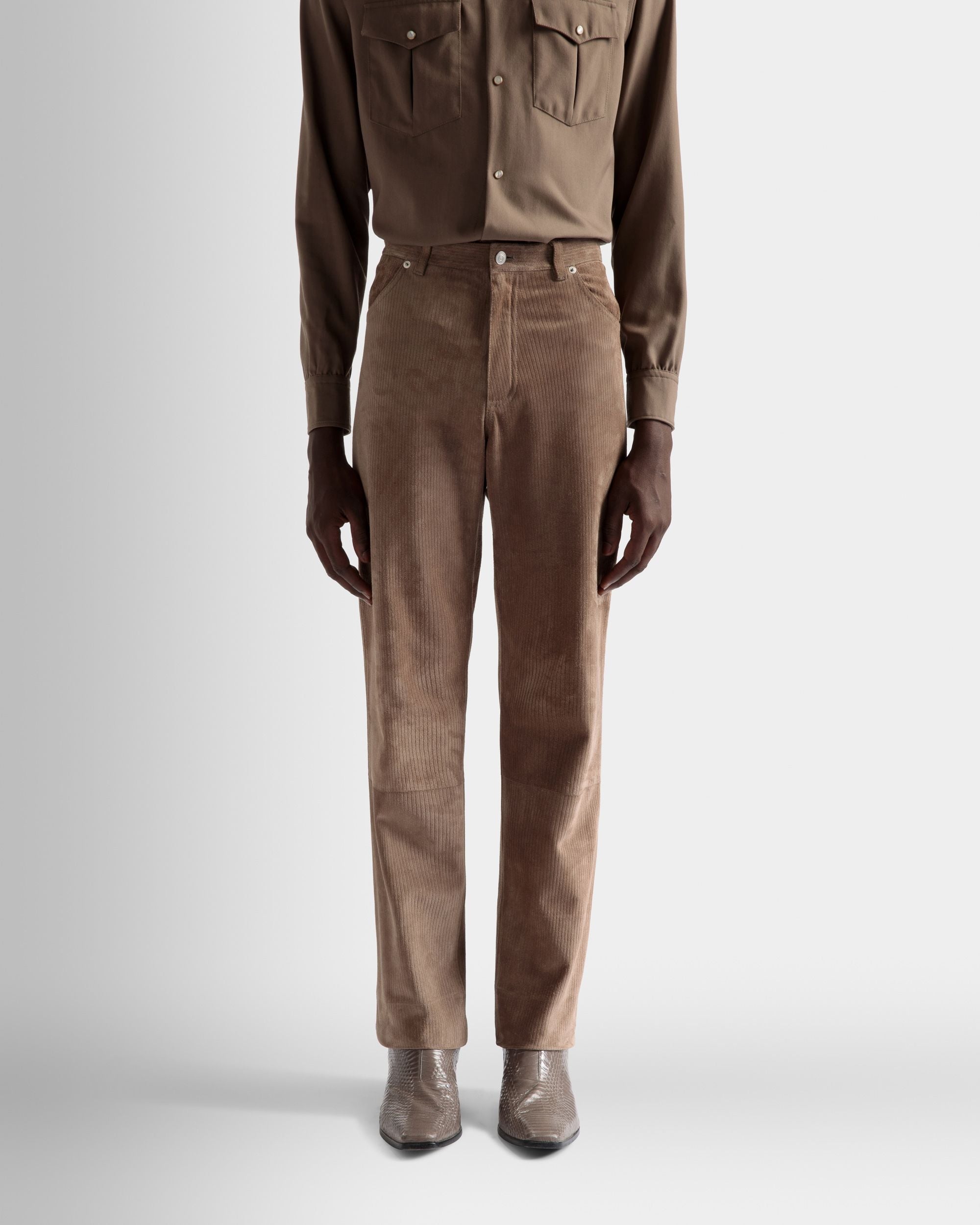 Bally Global - Straight Trousers In Sepia Leather - Brown