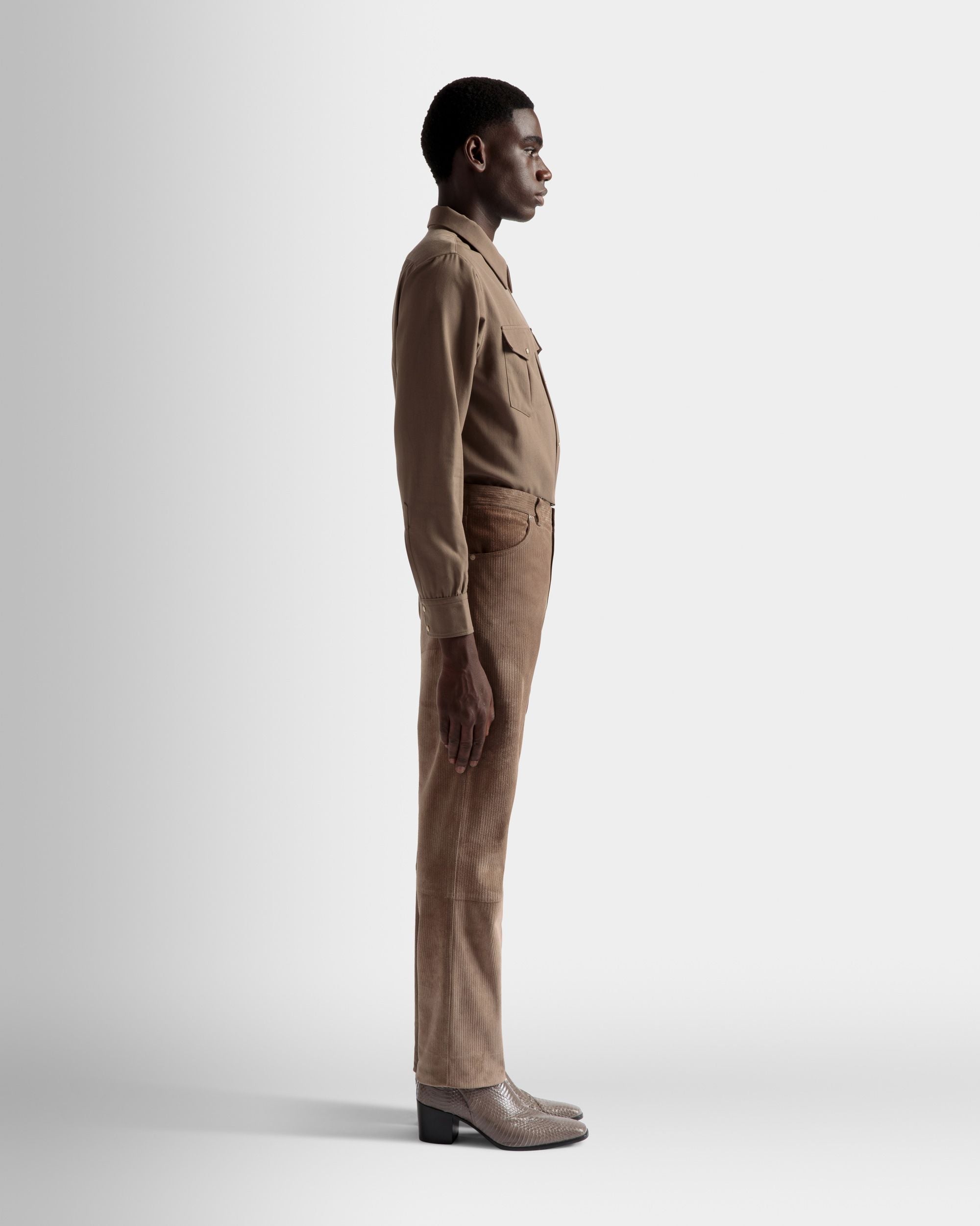 Bally Global - Straight Trousers In Sepia Leather - Brown