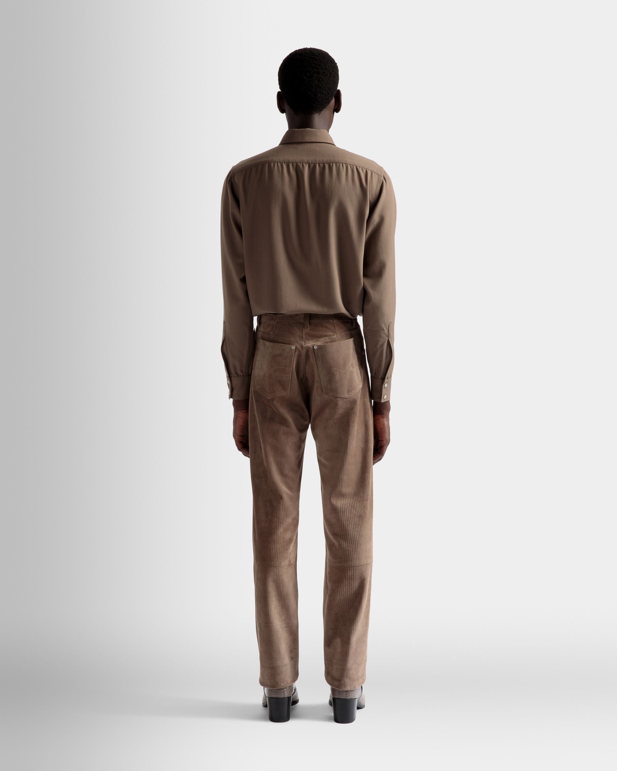 Bally Global - Straight Trousers In Sepia Leather - Brown