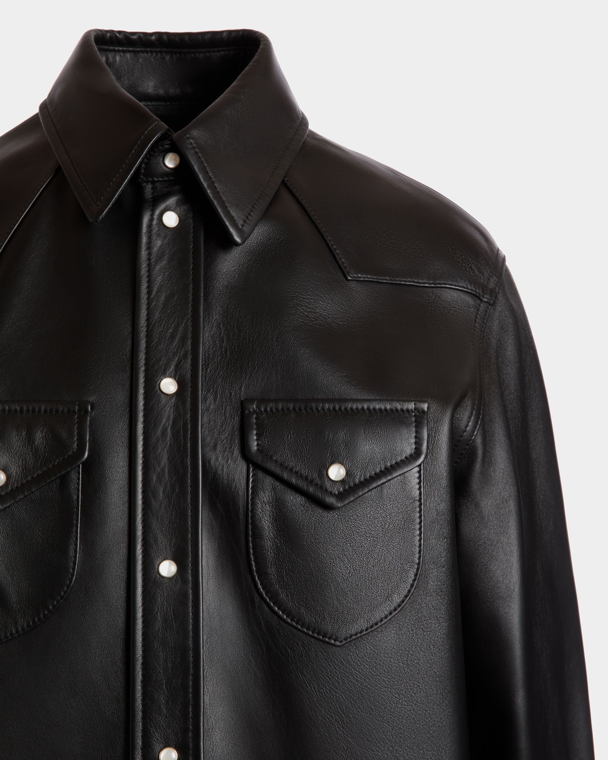 Bally Global - Camisa De Piel Negra - Negro