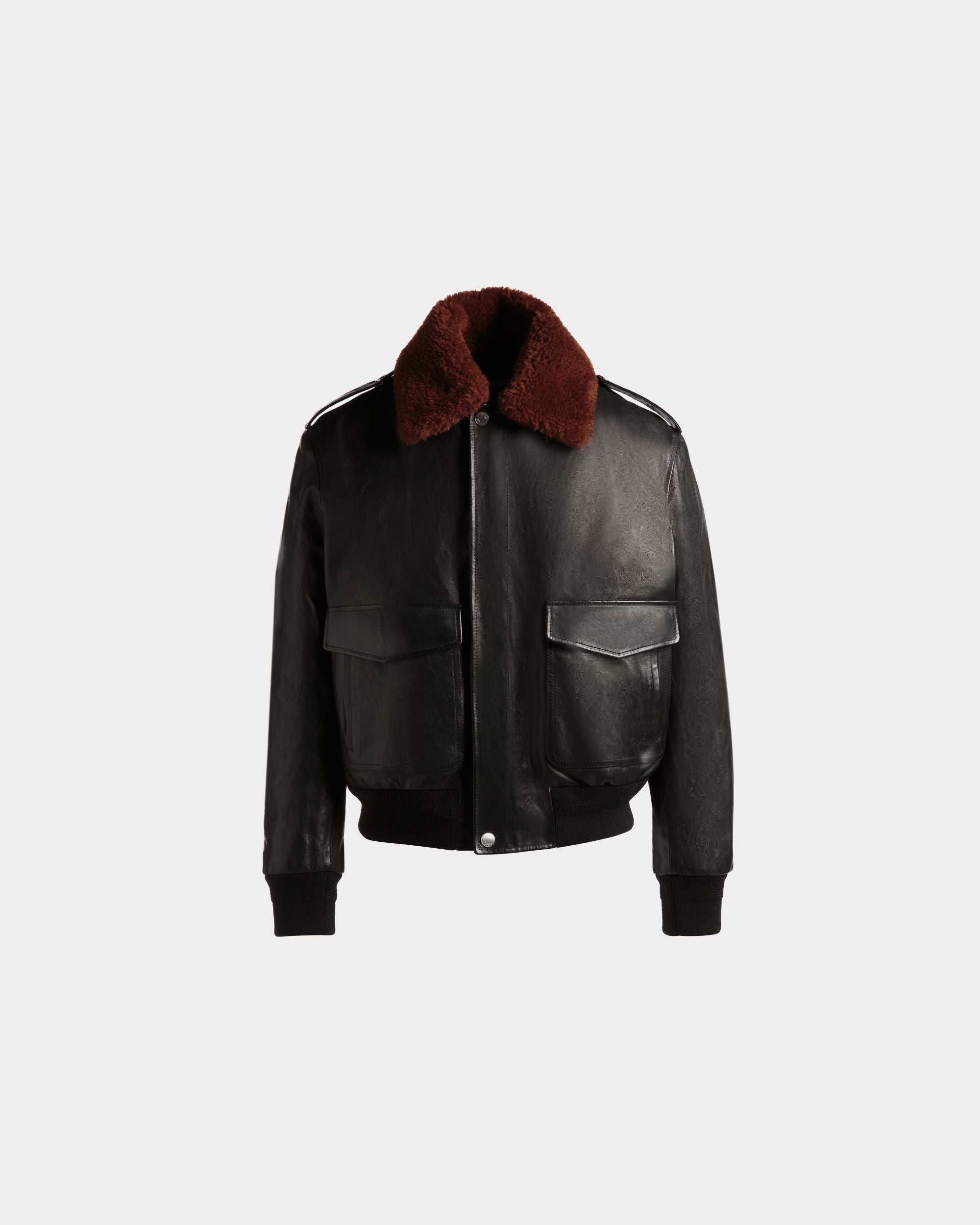 Bally Global - Aviator Jacket In Black Leather - Black